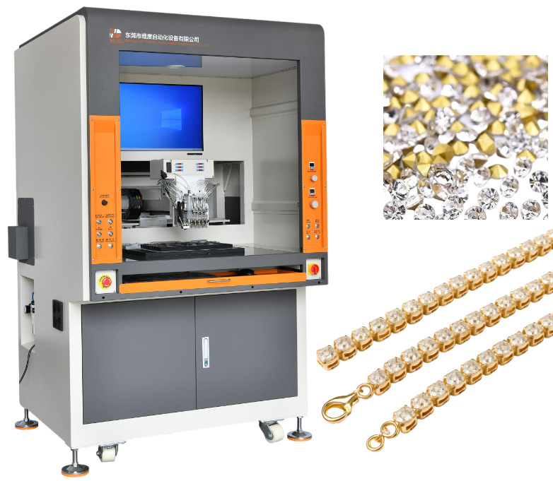 Automatic Diamond Setting Machine with Visual Positioning for Tennis Bracelets and Fashion Jewelry