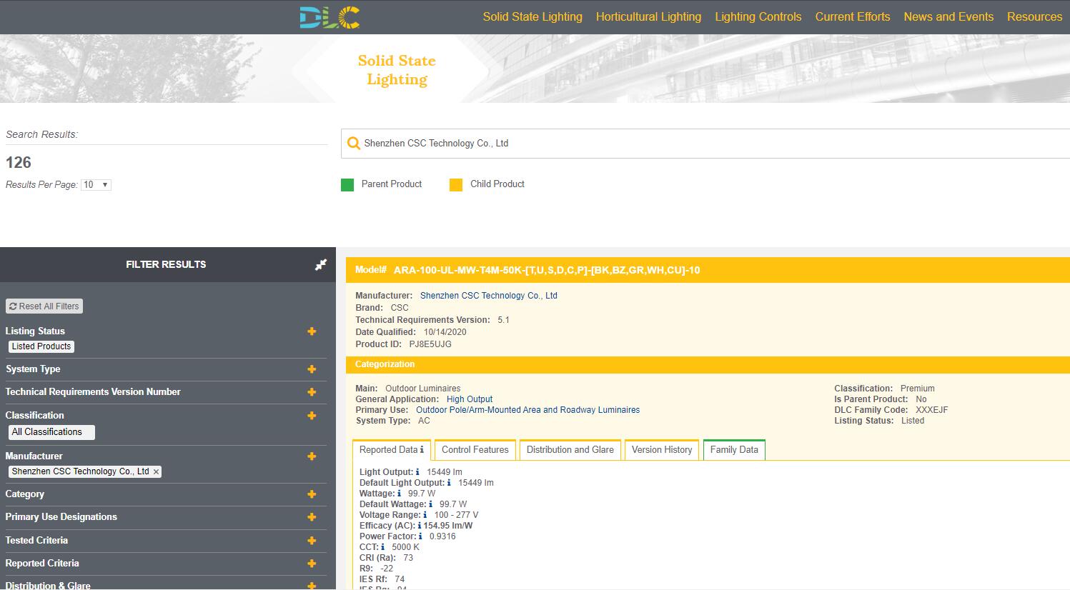 CSC DLC Qualified Product List