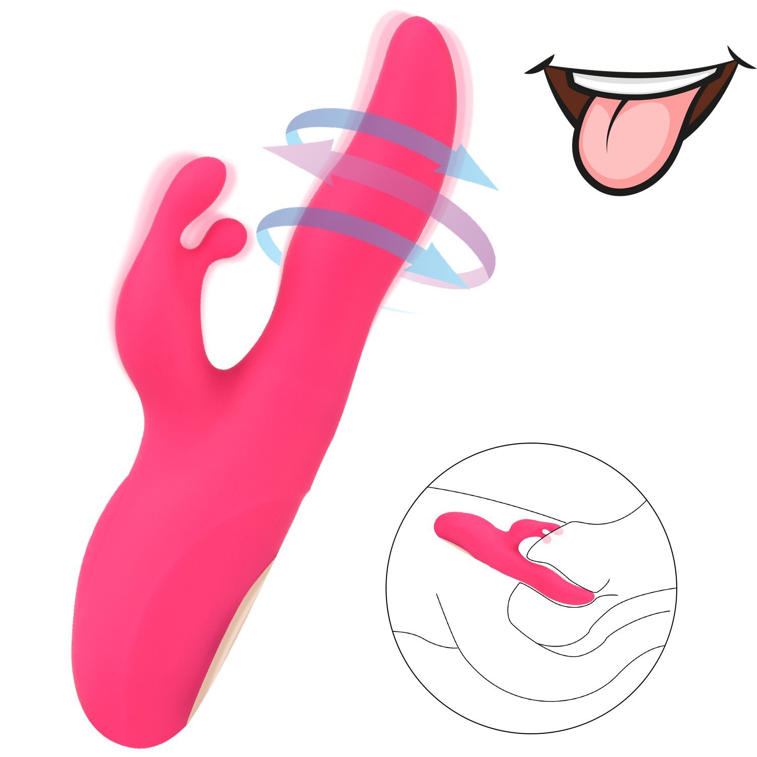 Neu!! Flexibler Zungen Vibrator mit 360 Grad Drehbaren Super G Punktmassagerät