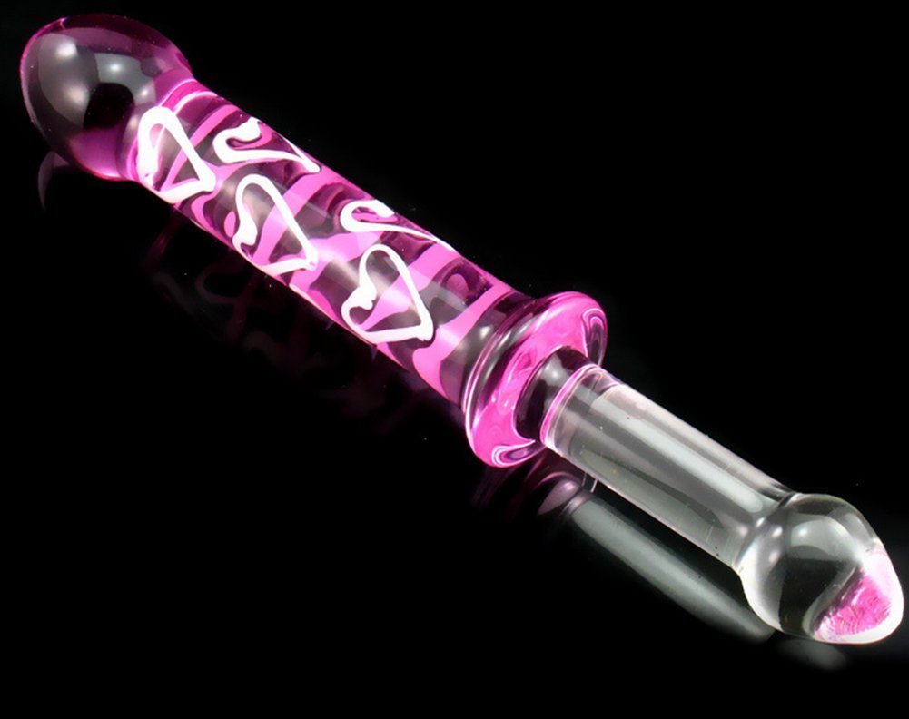 Greenpinecone® Deluxe heart shape Lange Glass Dildo Klar Kristall Glasdil  Plug Anal Plug