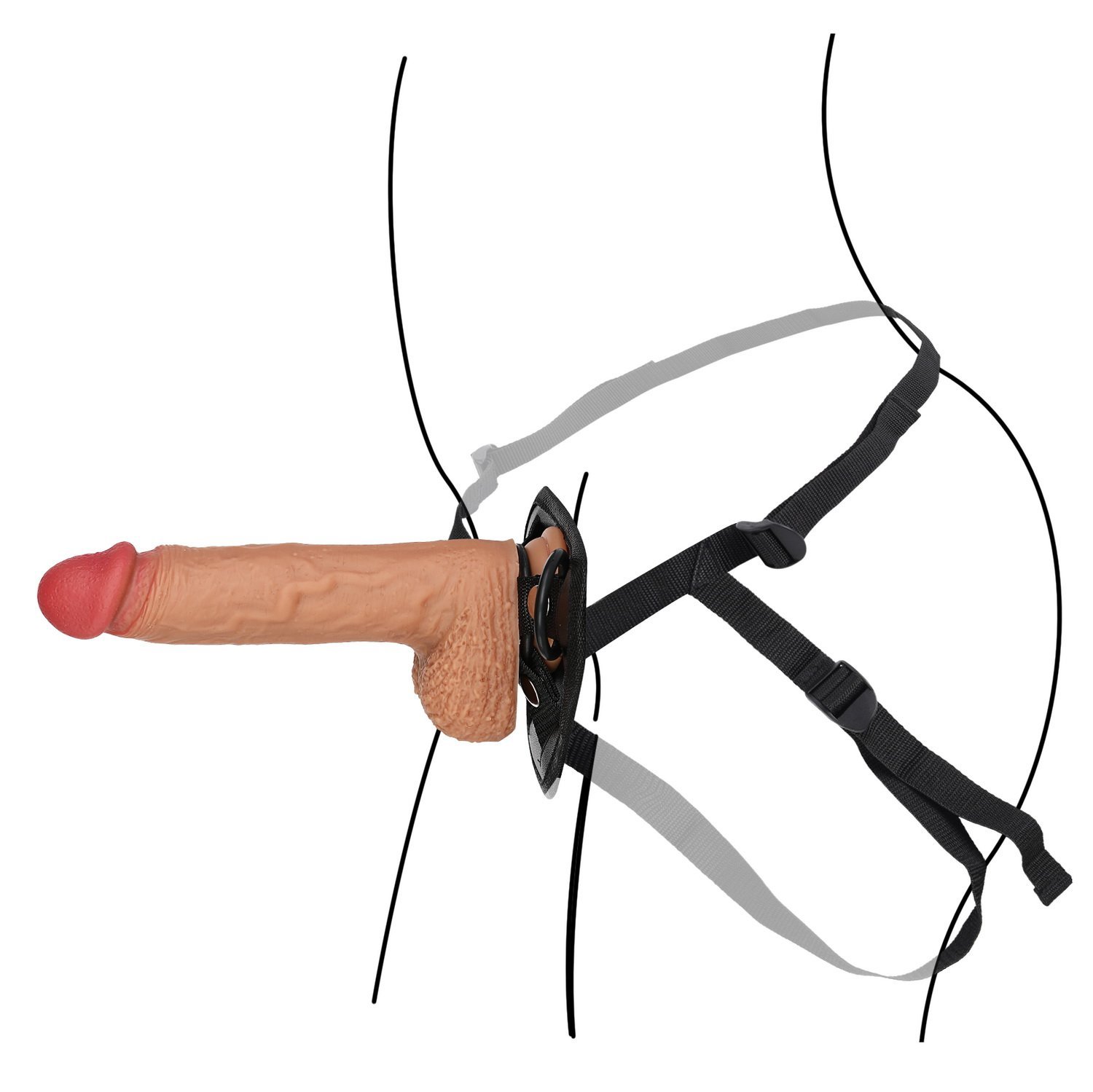 Greenpinecone Strap On Harness (Hohe Qualität, Lang 22cm, Ø 4.2cm) Realistischer Dildo