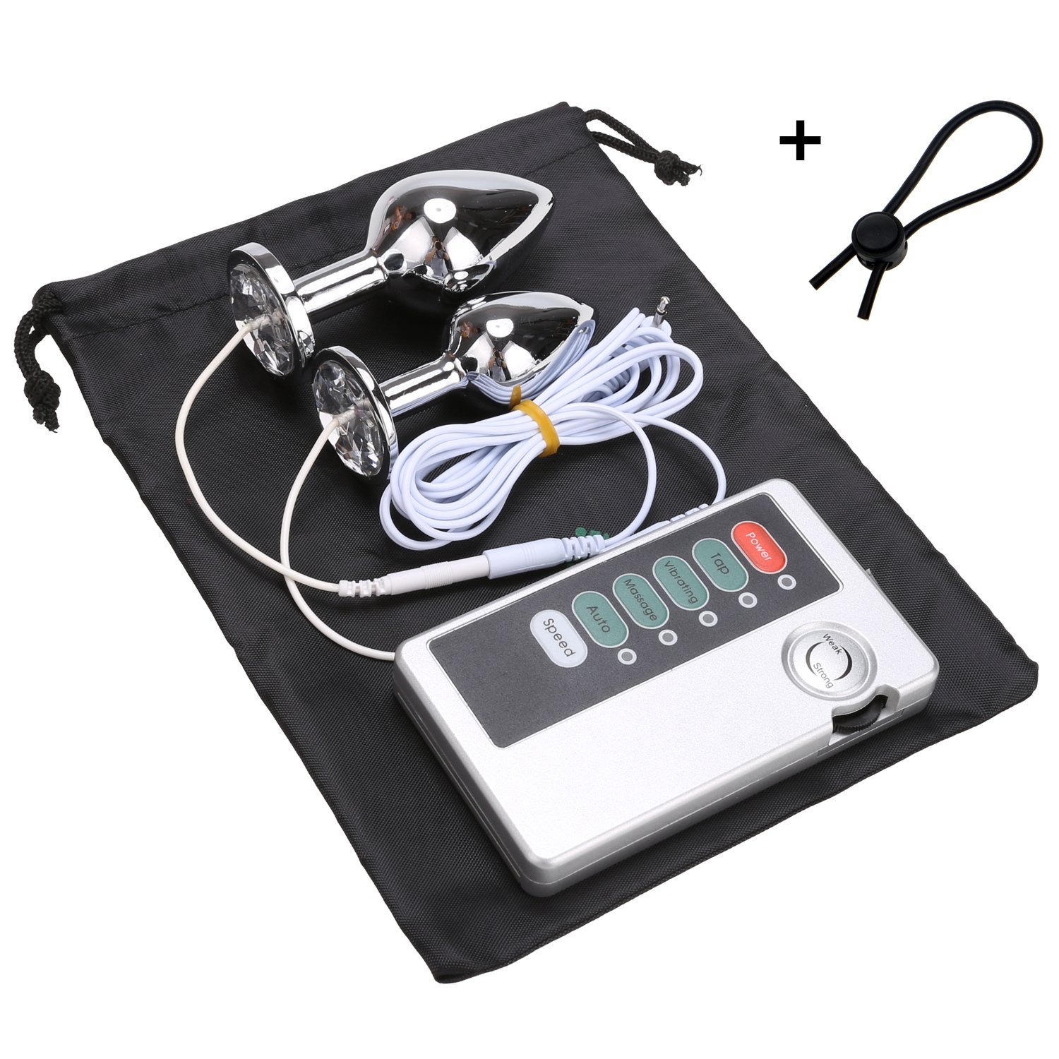 Greenpinecone® Luxus Elektro Analplug Set 32 mm und 25 mm, Elektrosex Buttplug