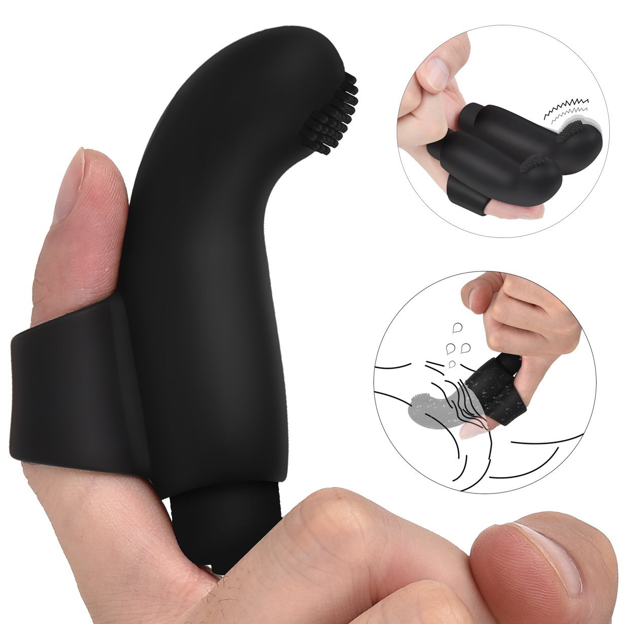Greenpinecone 2 x Deluxe Echter G-Punkt Fingervibrator aus Silikon Klitoris Vibratoren mit 10