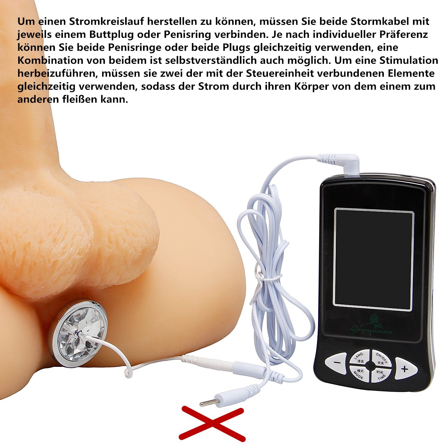 Greenpinecone® Luxus Elektro Analplug Set 32 mm und 25 mm, Elektrosex Buttplug für Reizstromgerä