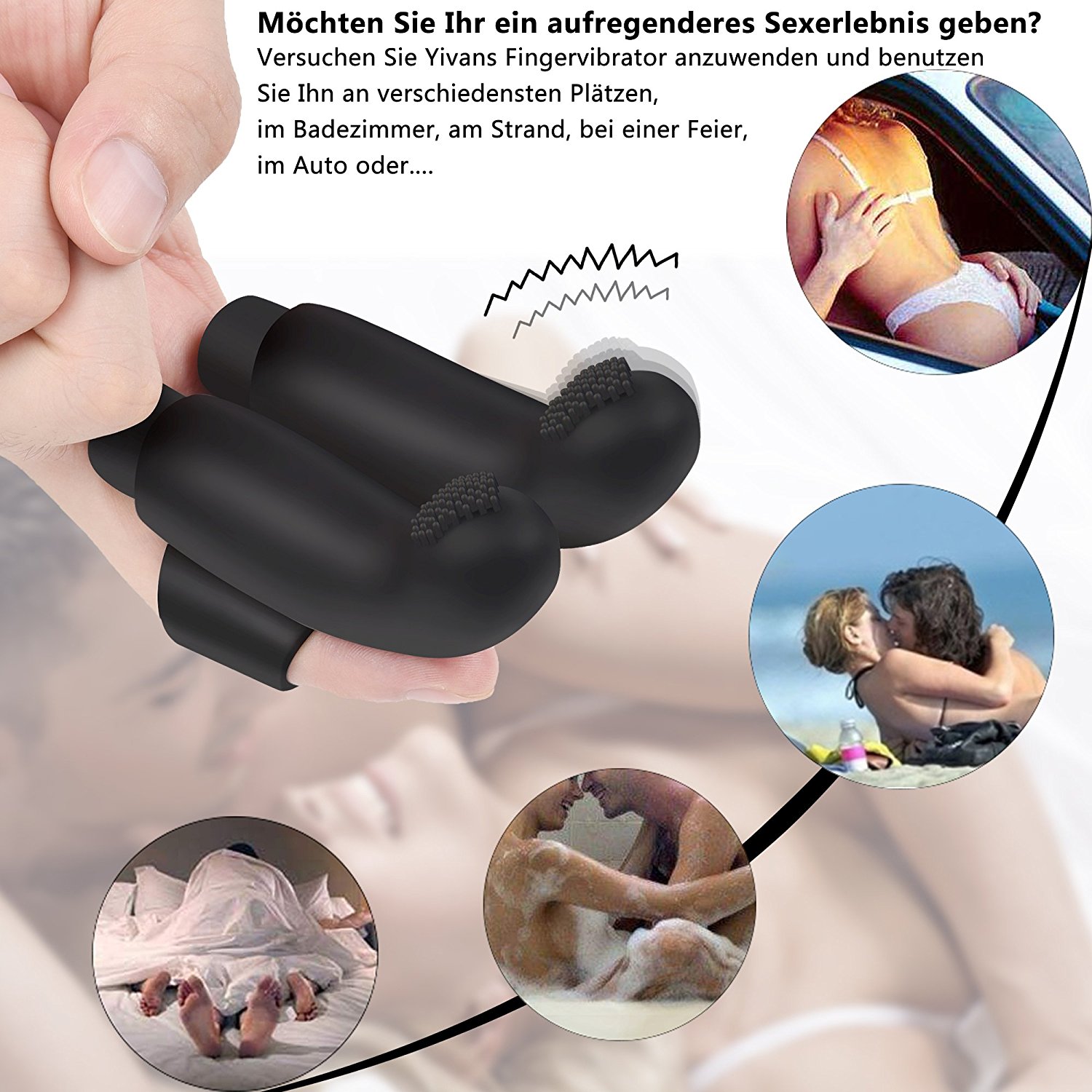 Greenpinecone 2 x Deluxe Echter G-Punkt Fingervibrator aus Silikon Klitoris Vibratoren mit 10