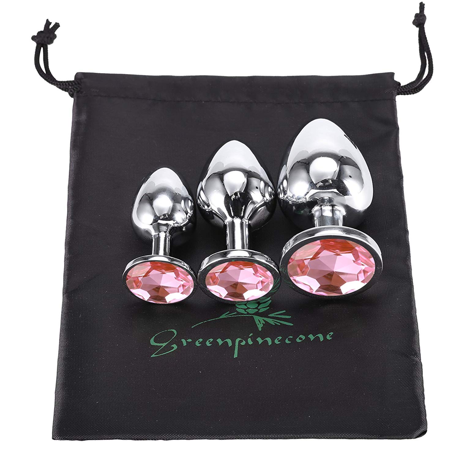 Greenpinecone Klein Medium Groß Metall Analplug Set Buttplug Anal Butt Plug mit Kristall Diamant