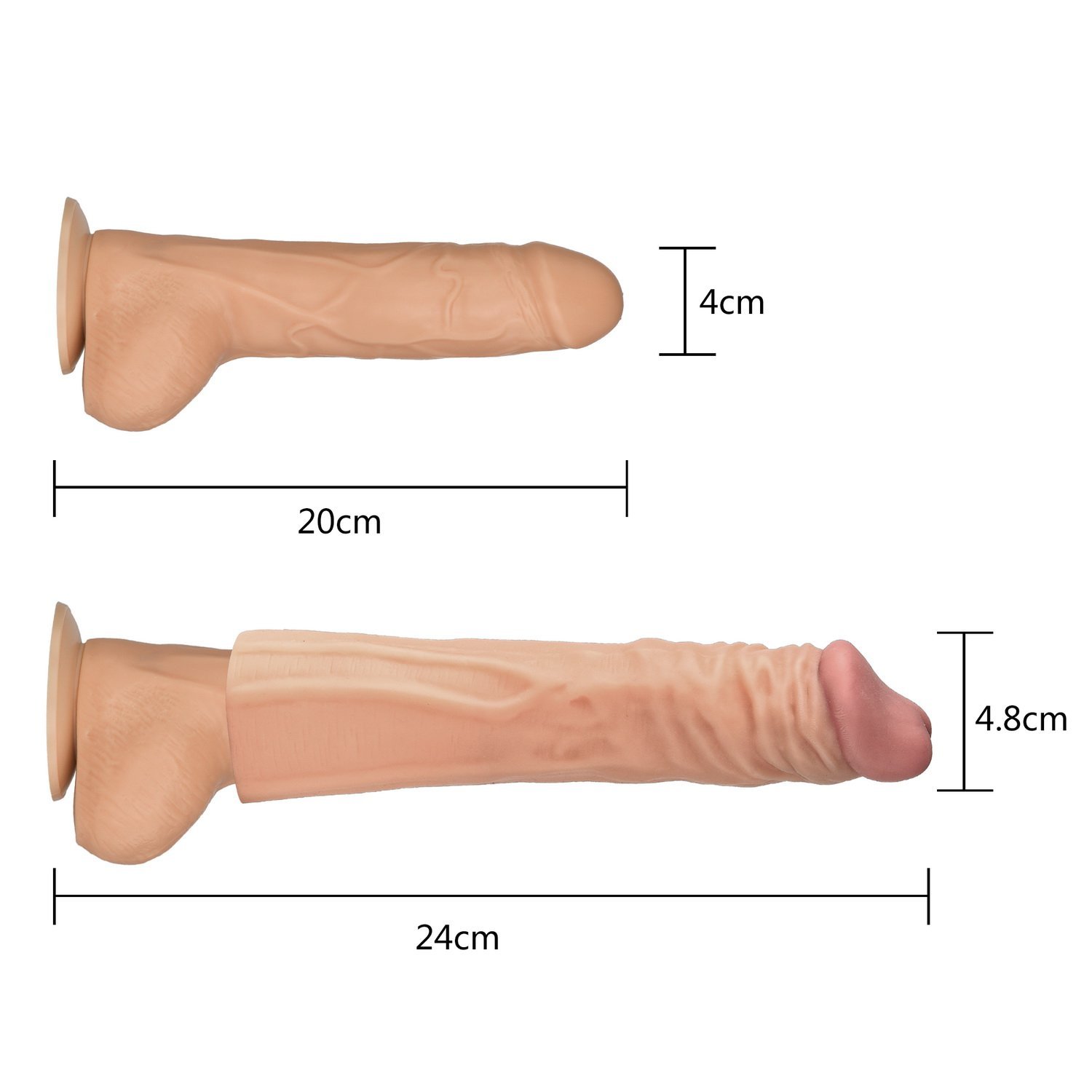 Greenpinecone® Deluxe Silikon Penis Sleeve / Penismanschette mit Superelastizität 100% sicher und