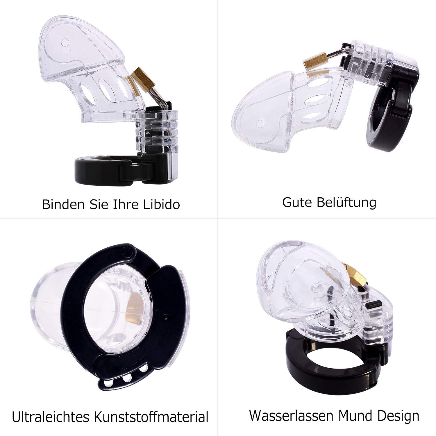 Greenpinecone Keuschheitsgürtel für Männer, Transparenter Keuschheitskäfig Peniskäfig