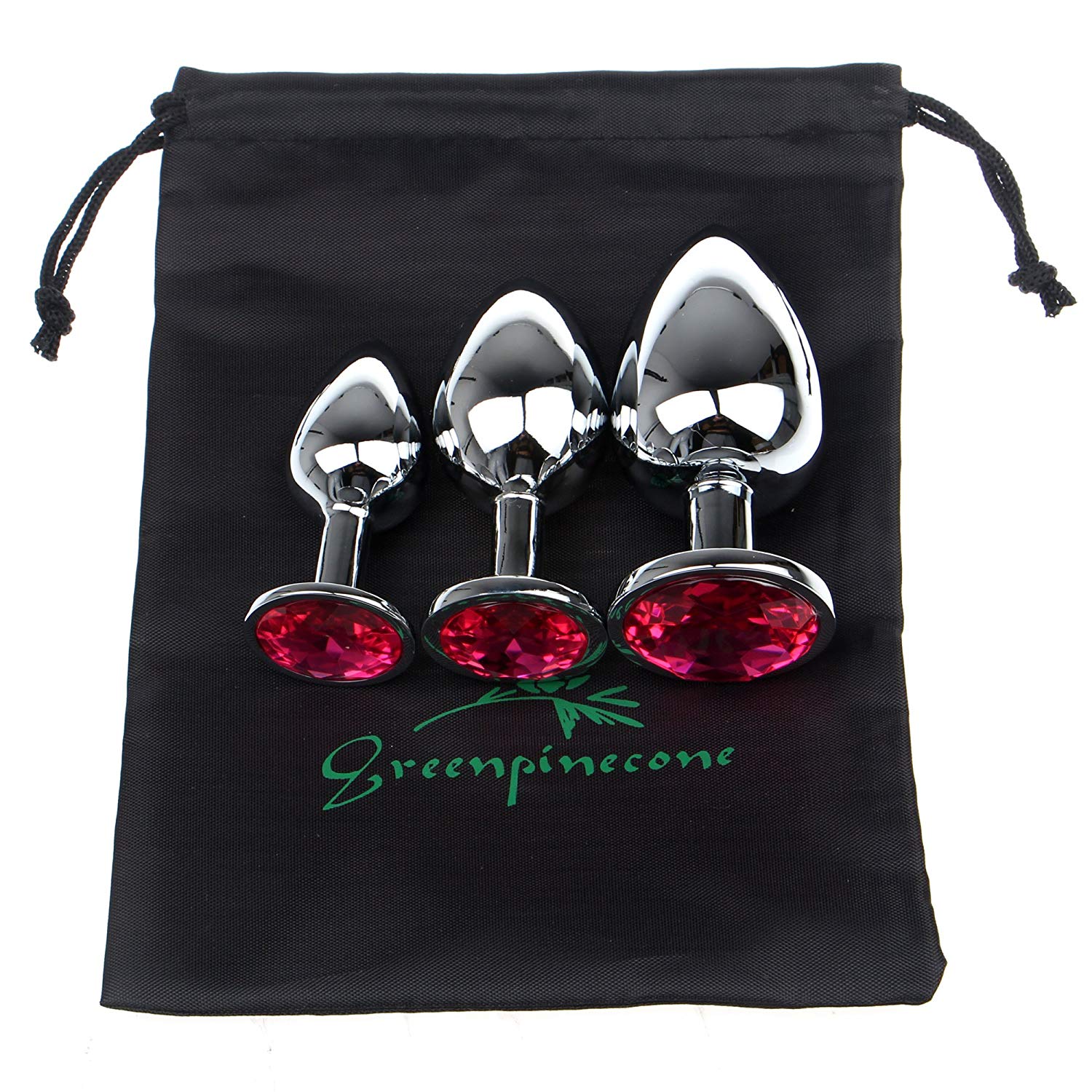 Greenpinecone Klein Medium Groß Metall Analplug Set Buttplug Anal Butt Plug mit Kristall Diamant