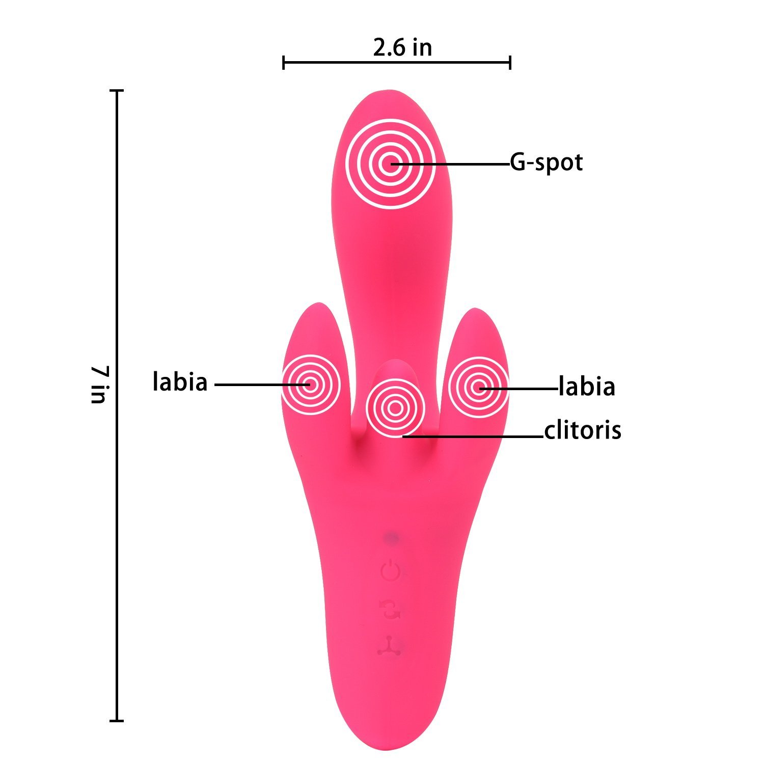 LEVETT® Deluxe Silikon G-Punkt Vibrator mit Klitorisstimulator und Schamlippen Stimulation