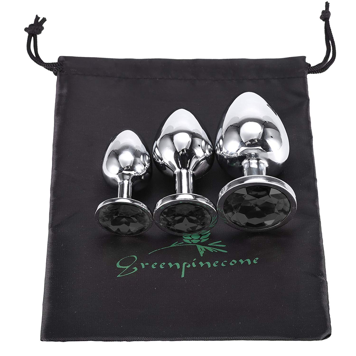 Greenpinecone Klein Medium Groß Metall Analplug Set Buttplug Anal Butt Plug mit Kristall Diamant