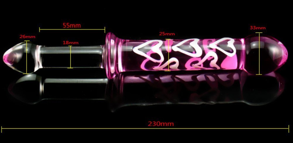 Greenpinecone® Deluxe heart shape Lange Glass Dildo Klar Kristall Glasdil  Plug Anal Plug