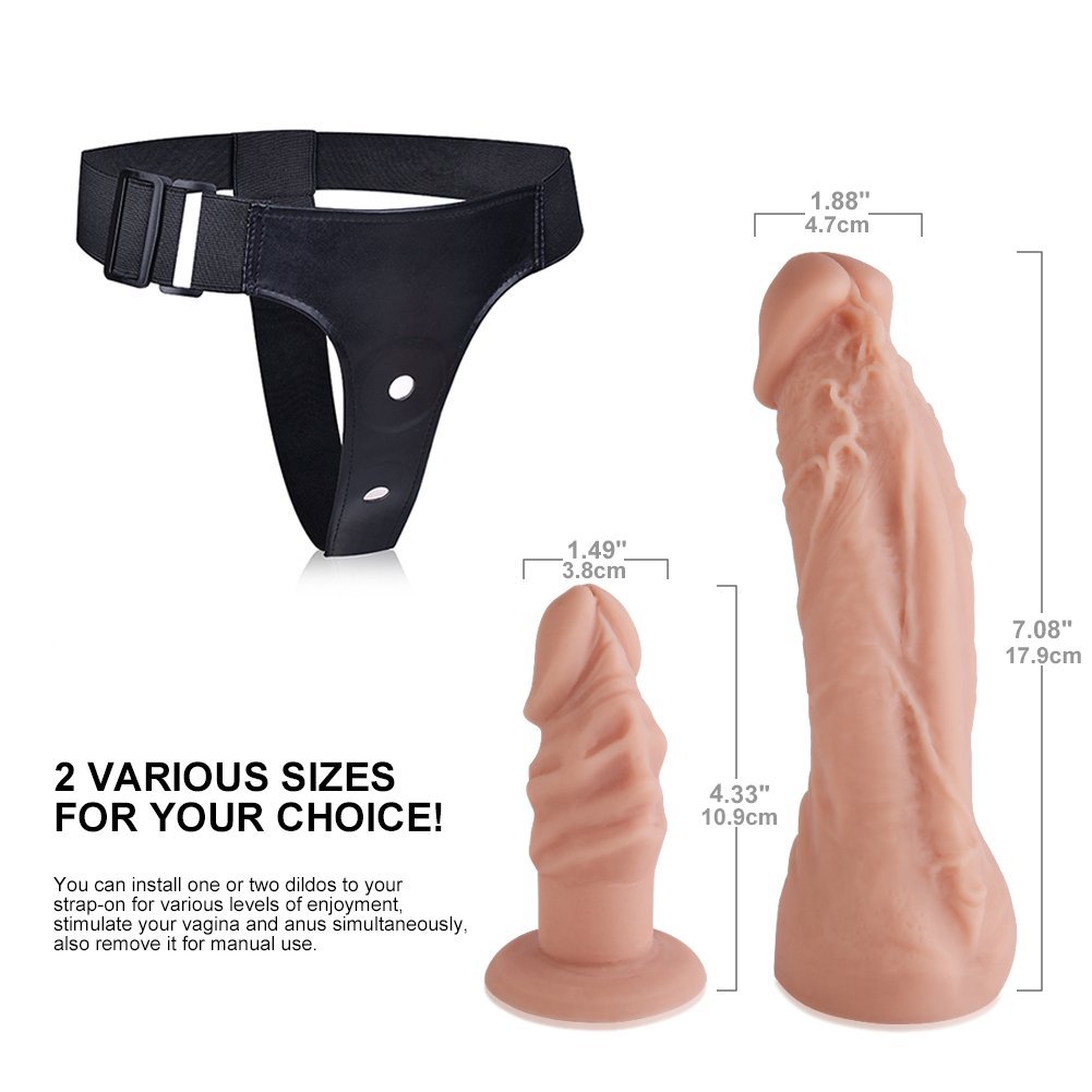 Utimi Strap On Umschnall Dildos Lesbians Masturbator Sexspielzeugset mit 2 Silikon Dildos