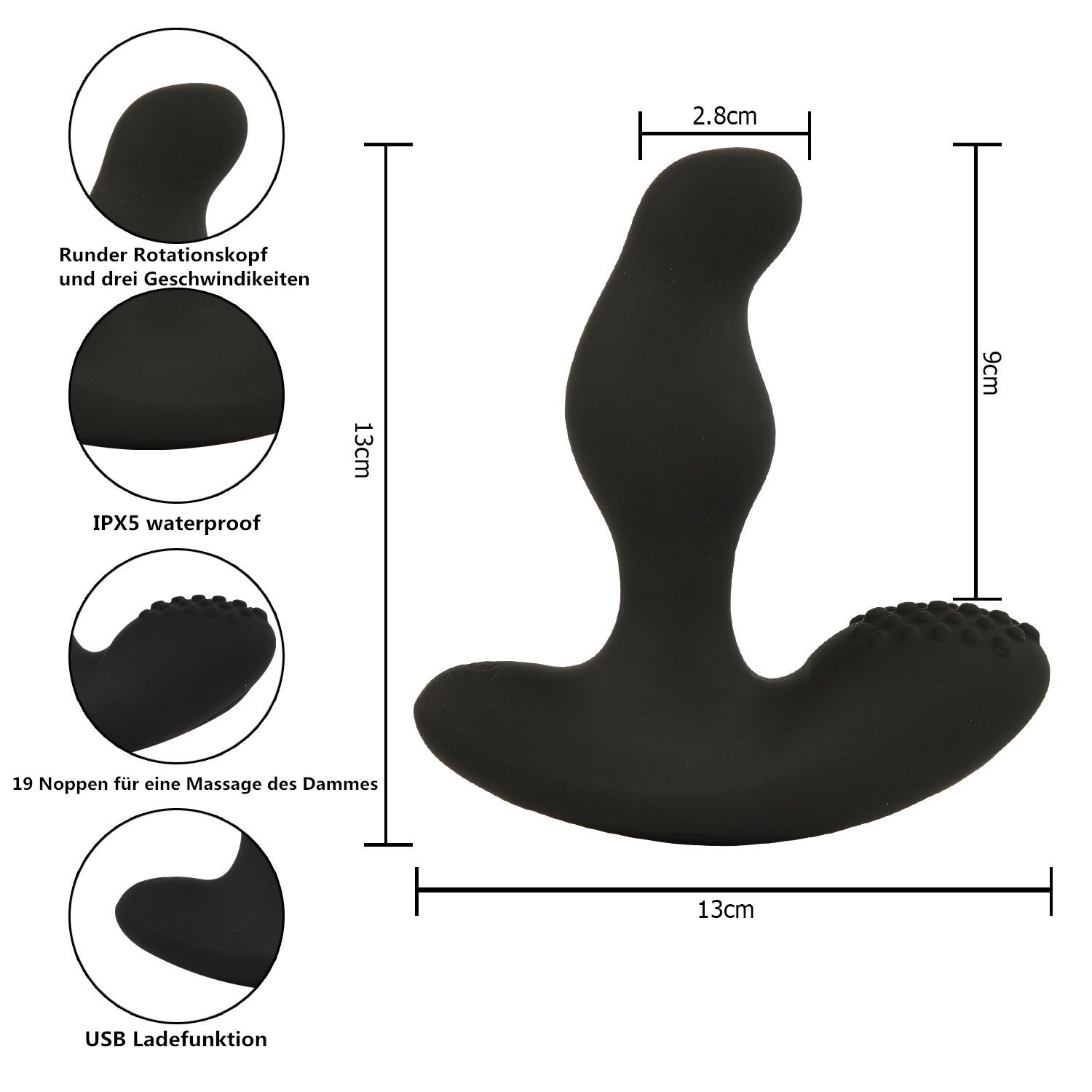 LEVETT® Deluxe Silikon Prostatamassage Analvibrator, Prostata vibrator für Männer