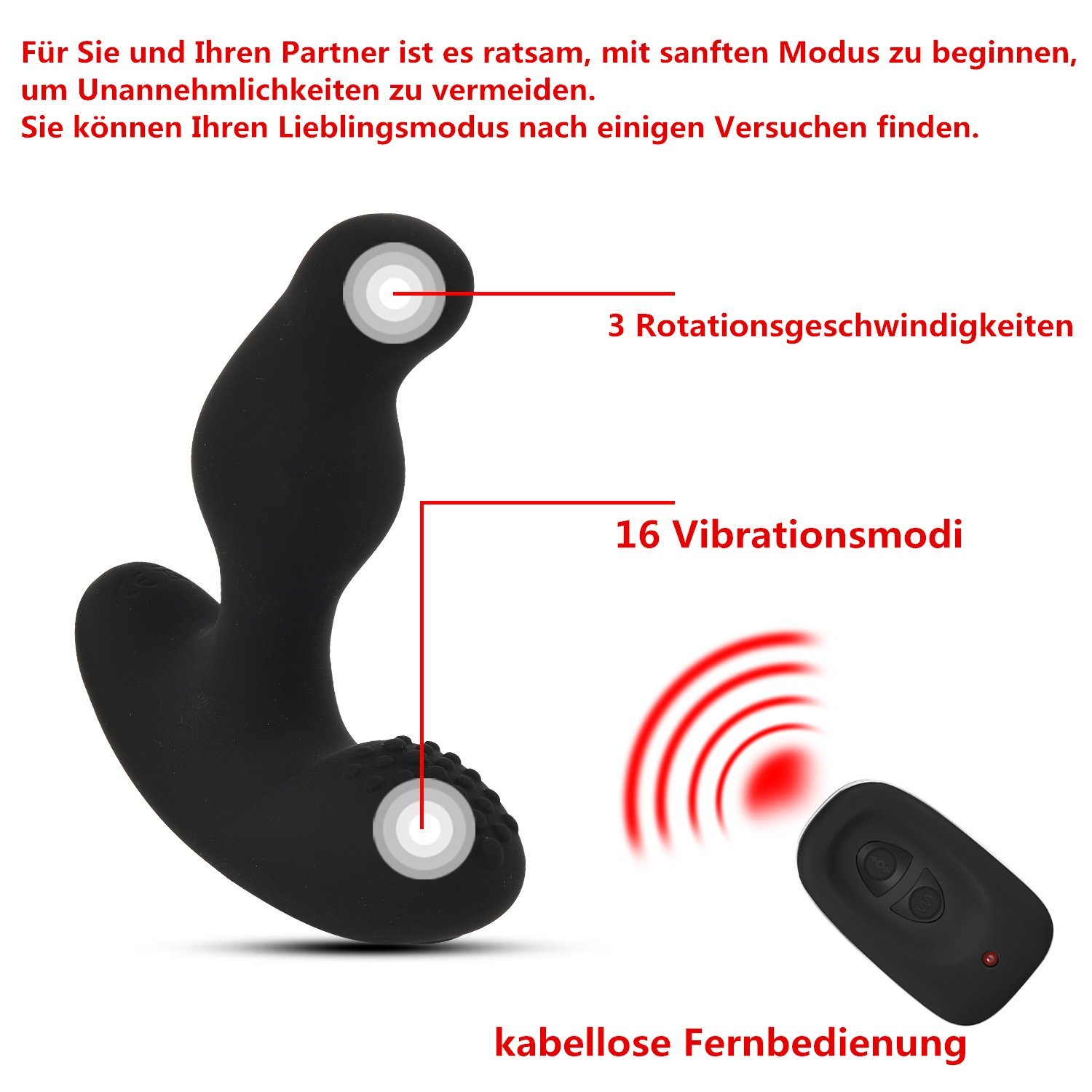 LEVETT® Deluxe Silikon Prostatamassage Analvibrator, Prostata vibrator für Männer