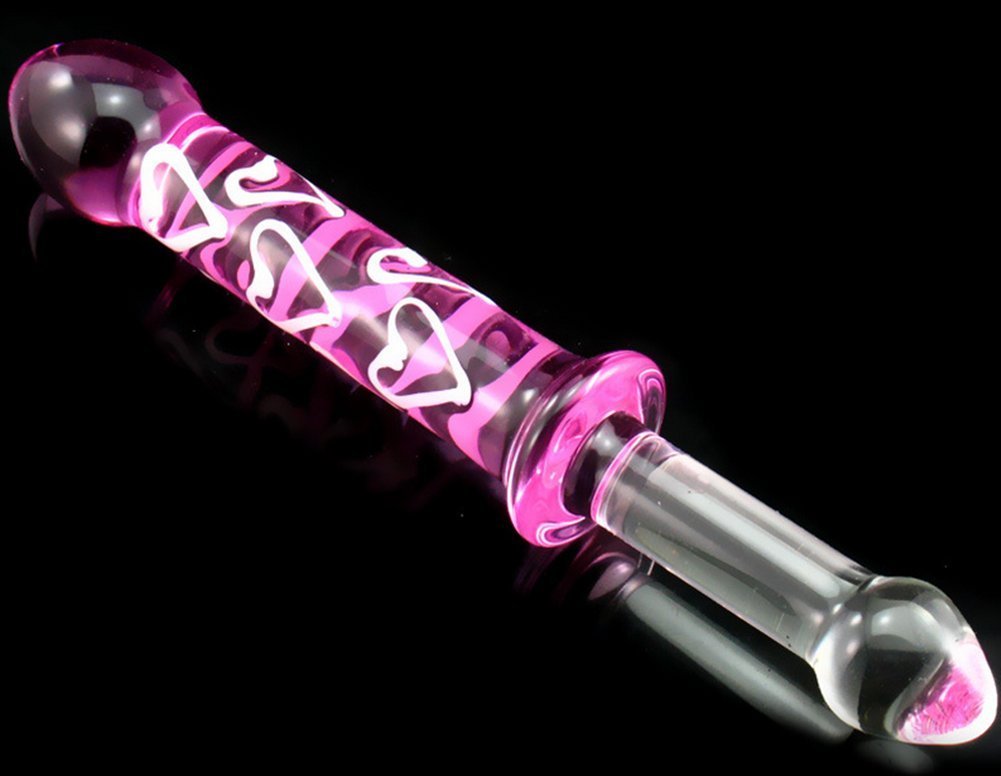 Greenpinecone® Deluxe heart shape Lange Glass Dildo Klar Kristall Glasdil  Plug Anal Plug