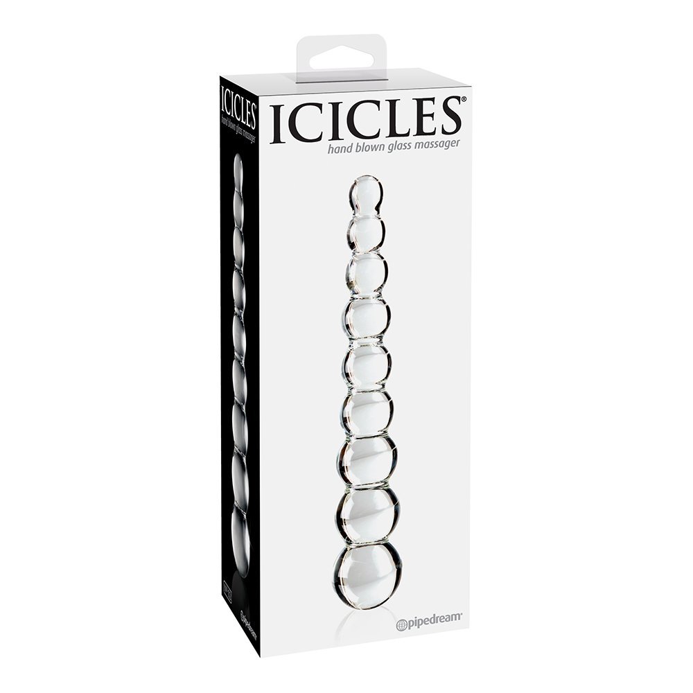Icicles No.2 Beaded Clear Glass Dildo