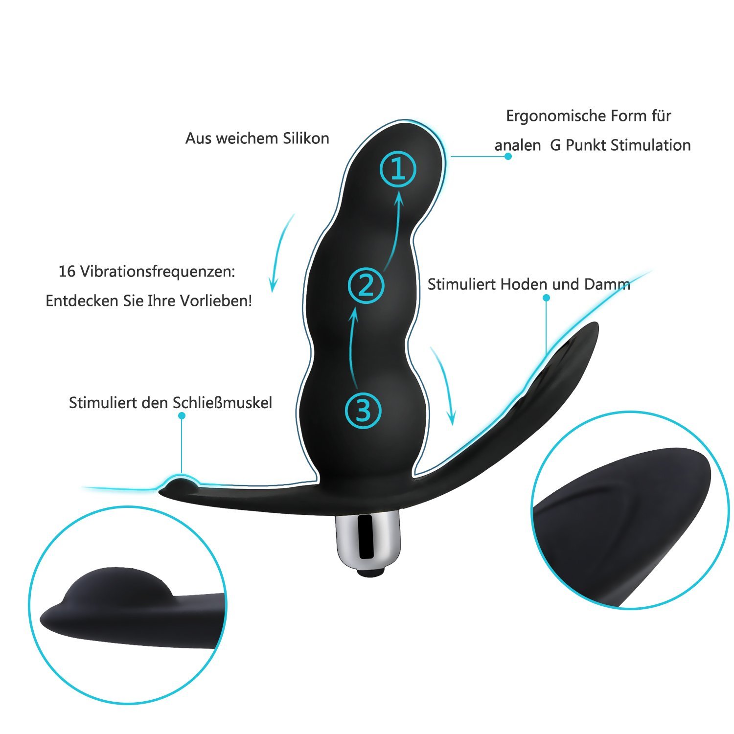 Greenpinecone Silikon Prostata Massager Mit Perineum Massage,Anal vibrator butt plug