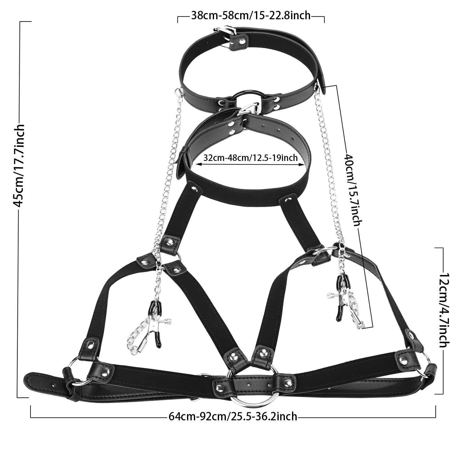 Greenpinecone® SM Bondage Knebel Nippelklemmen mit Fetisch Halsband