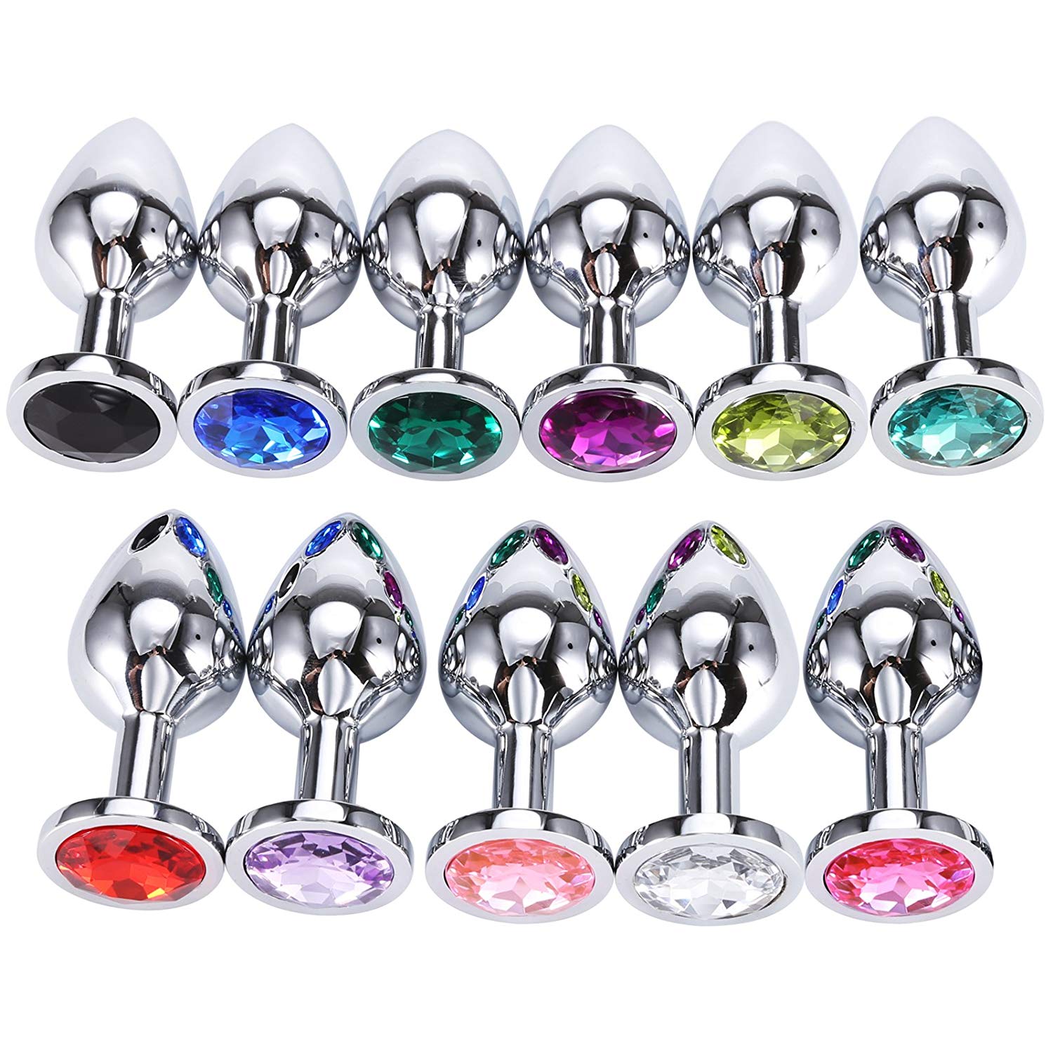 Greenpinecone Klein Medium Groß Metall Analplug Set Buttplug Anal Butt Plug mit Kristall Diamant