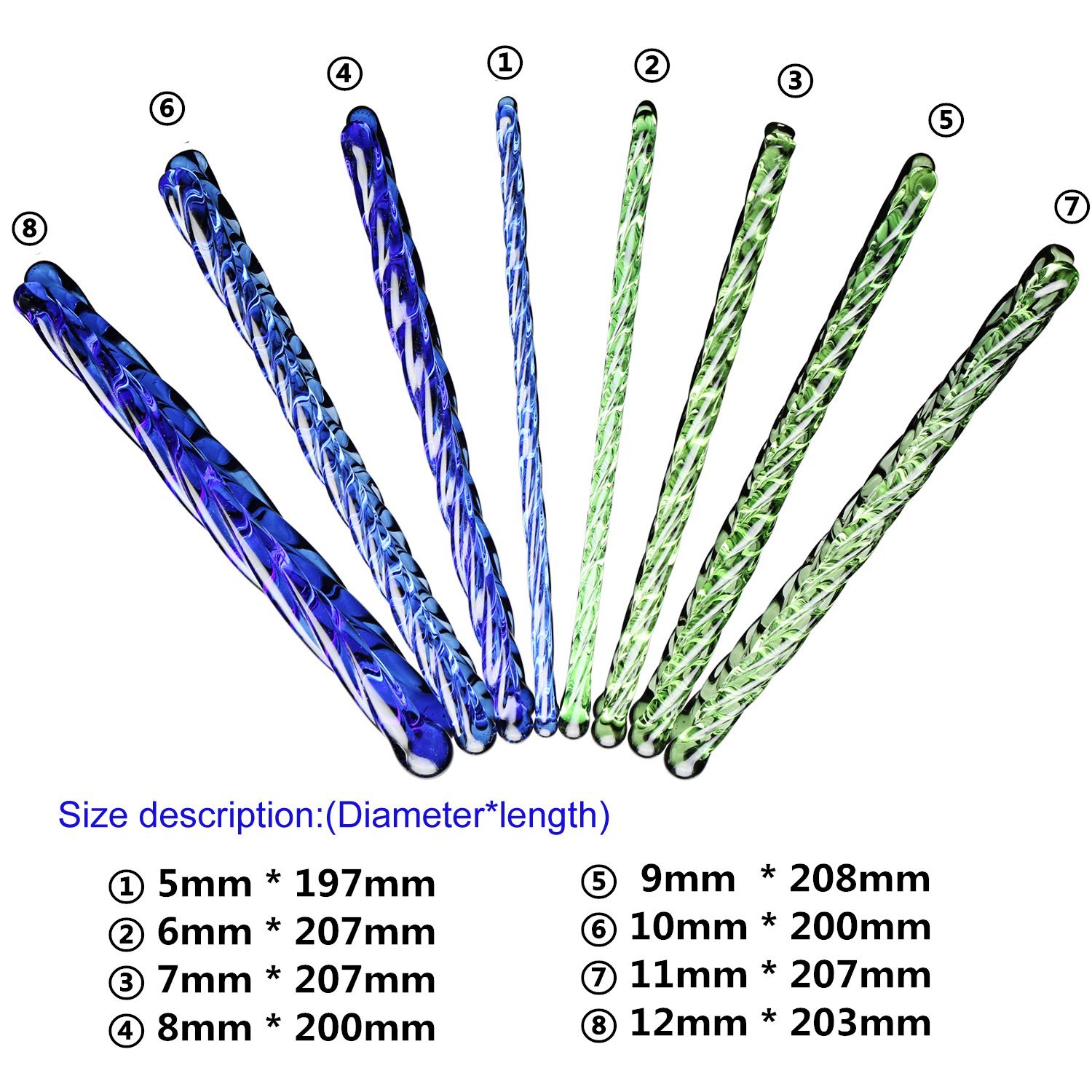8 Stück Andere Größe Glaskristall Penisstab Urethral Dilatator Prinzenzepter