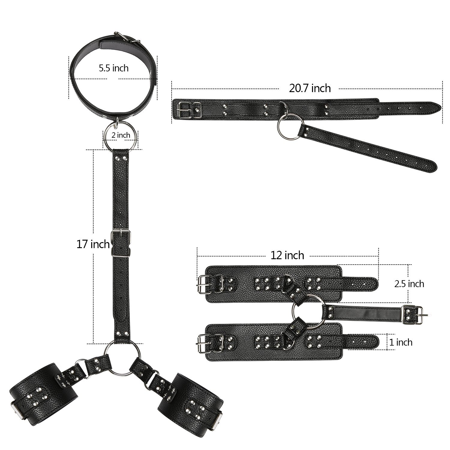 Greenpinecone® Bondage Handfesseln Handcuffs mit SM Halsband Sex-Spielzeug für Anfänger