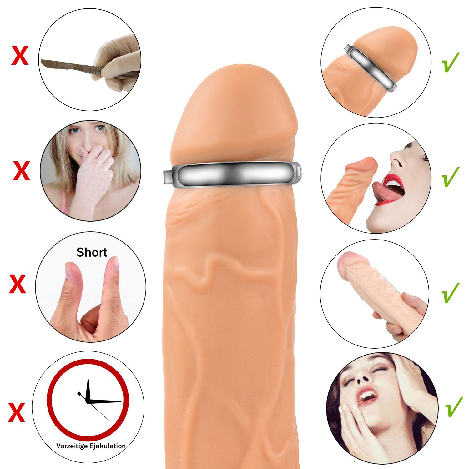 Greenpinecone® Ø 24 - 26cm Metall Penis Ring für die Behandlung von Vorhaut mit