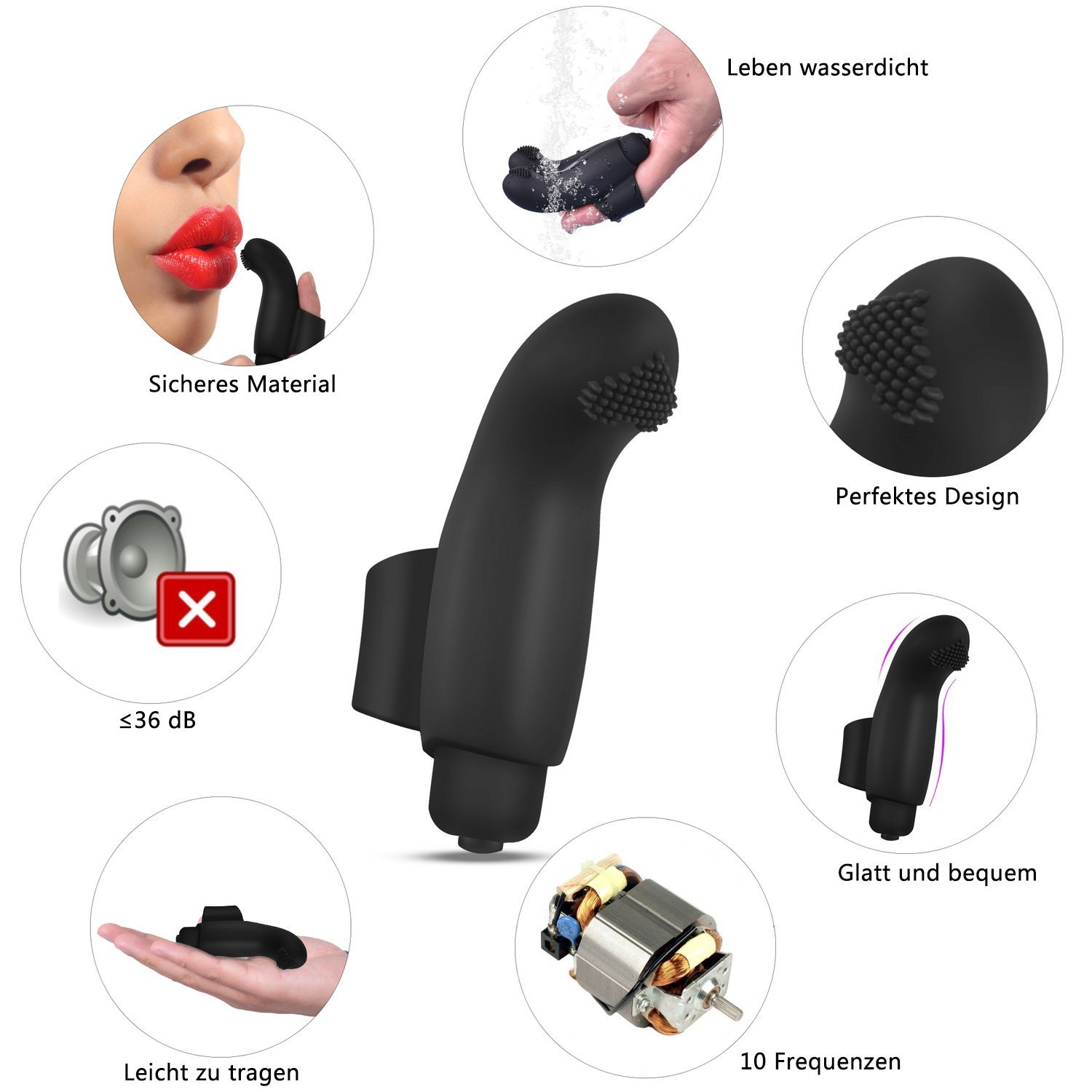 Greenpinecone 2 x Deluxe Echter G-Punkt Fingervibrator aus Silikon Klitoris Vibratoren mit 10