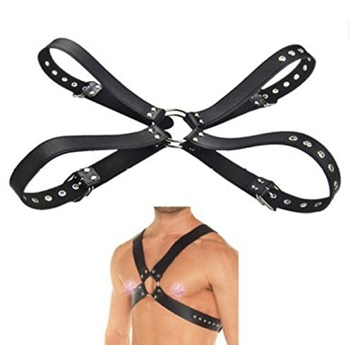 Männer Herren Bondage Fetisch Leder Arm Brust Harness Harnais Gay Leather Cuir Einstellbar