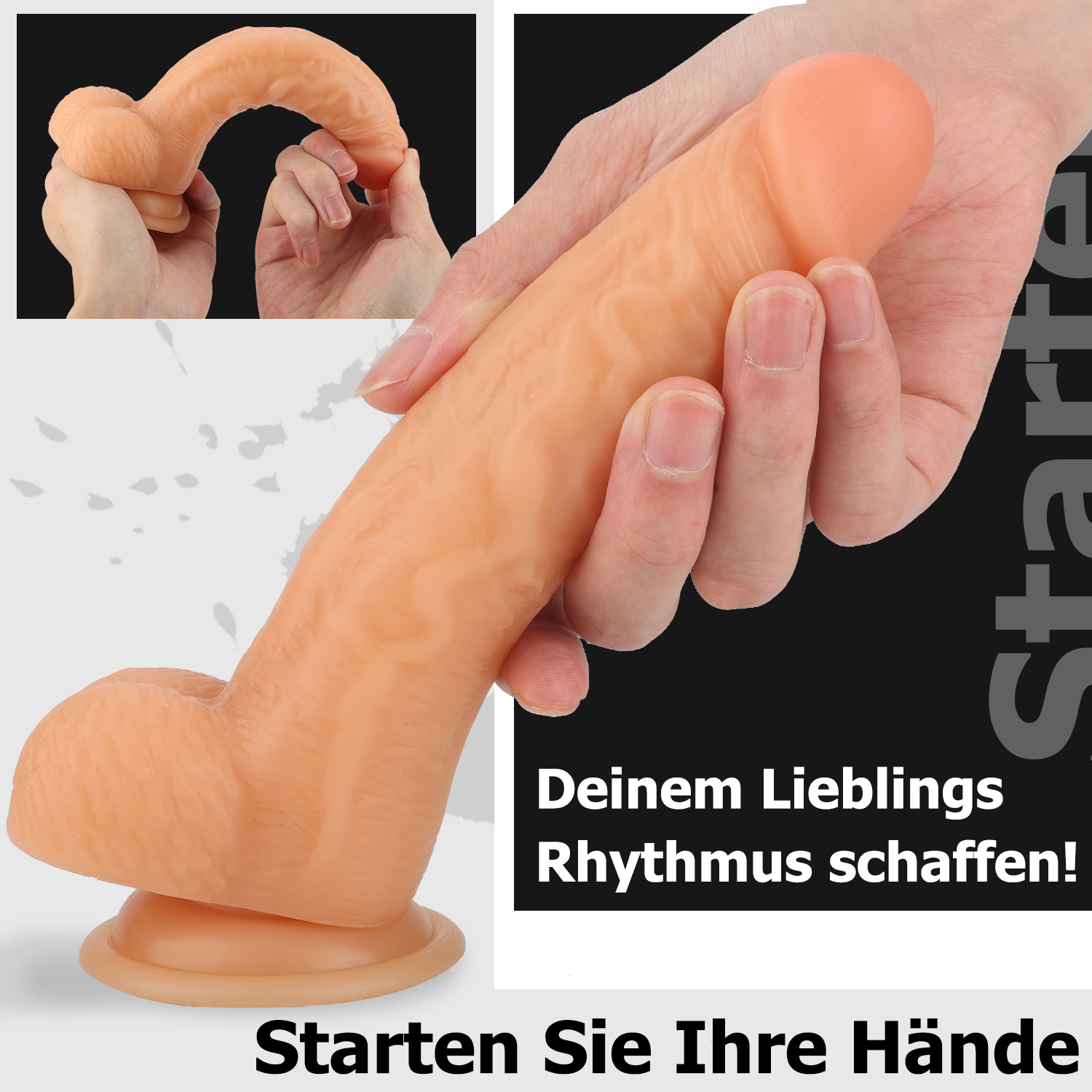 Greenpinecone Klein Realistischer Dildo mit Starke Saugnapf, 19CM Klassische, Perfekter Real Venen und Prallen Hoden Analdildo Sexspielzeug für Anfänger Frauen Männer