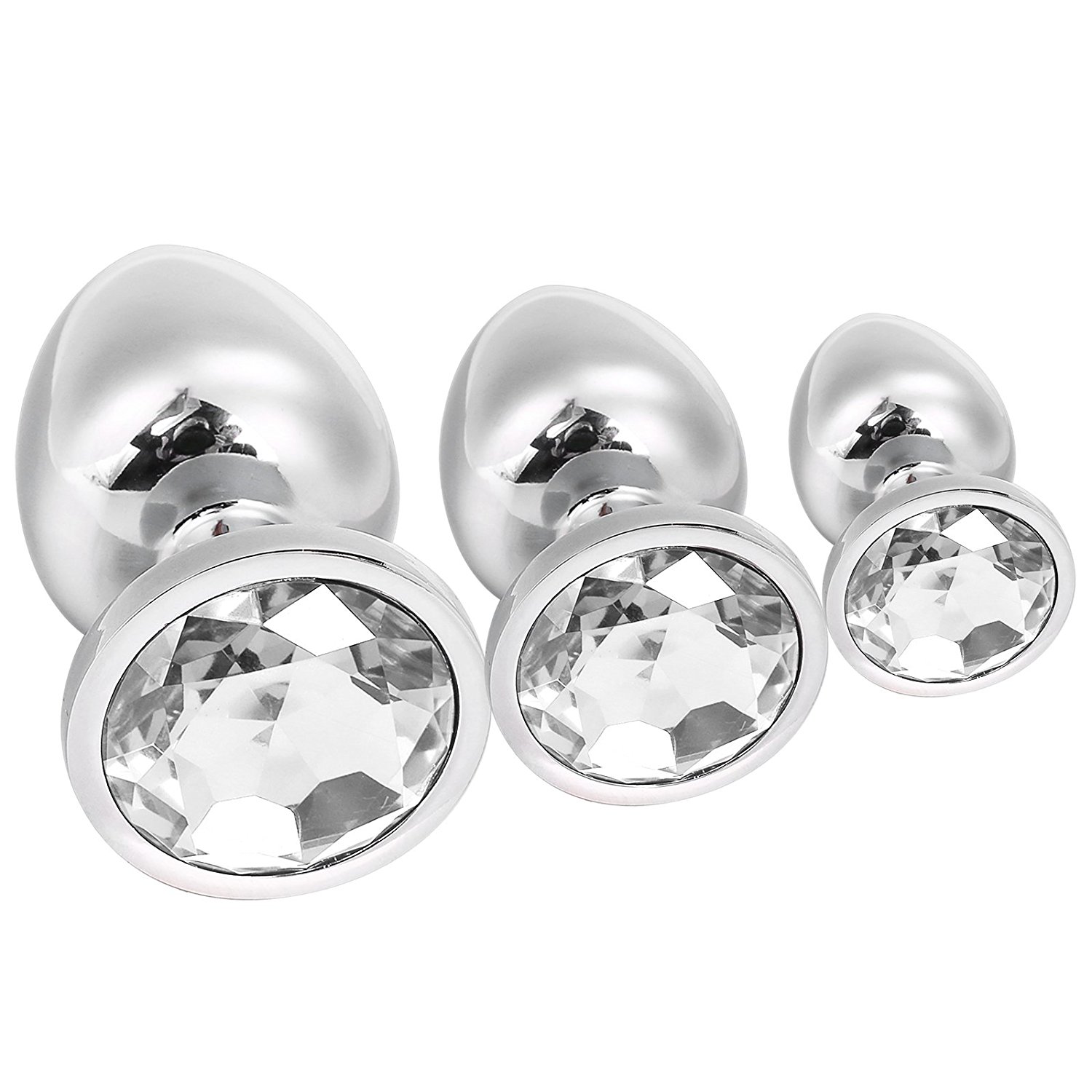 Greenpinecone Klein Medium Groß Metall Analplug Set Buttplug Anal Butt Plug mit Kristall Diamant