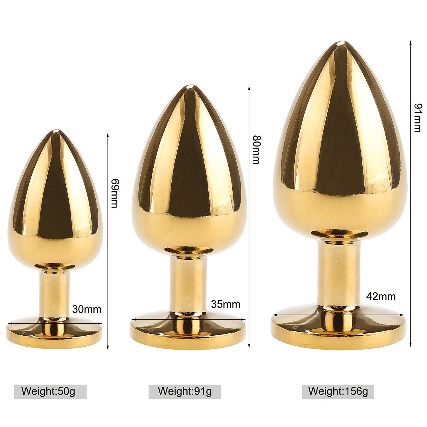 Greenpinecone® Klein + Medium + Groß Set fetisch Masturbation Sex Spielzeug Metall Anal Butt