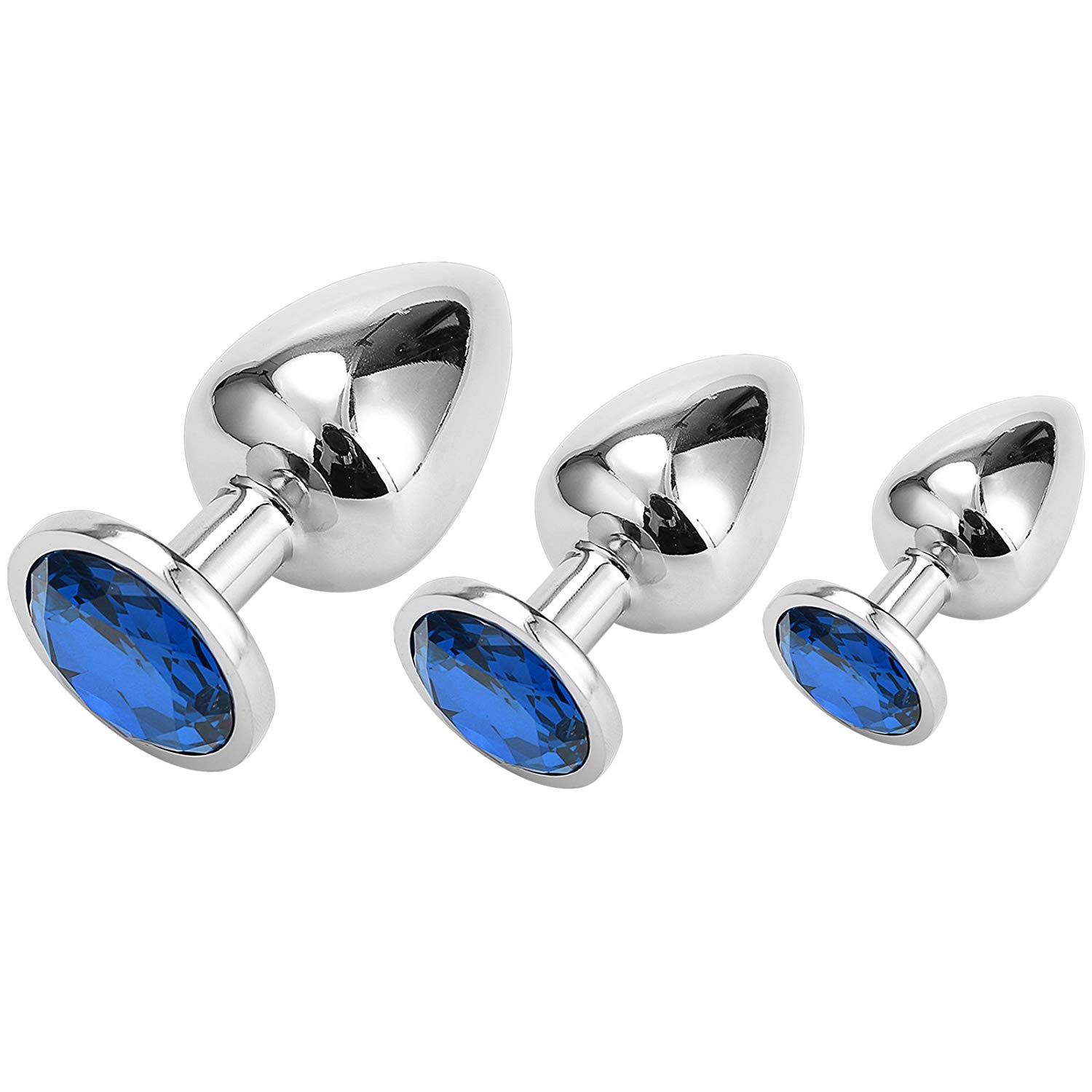 Greenpinecone Klein Medium Groß Metall Analplug Set Buttplug Anal Butt Plug mit Kristall Diamant