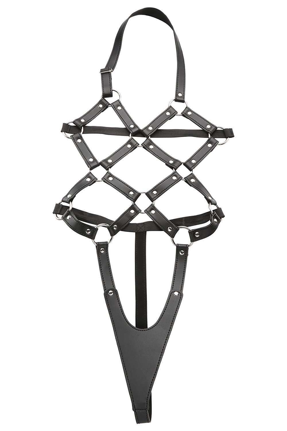 Damen Fetish Bondage Ouvert Körperharness Geschirr Kostüm Overall Teddy Lingerie Dessous SM