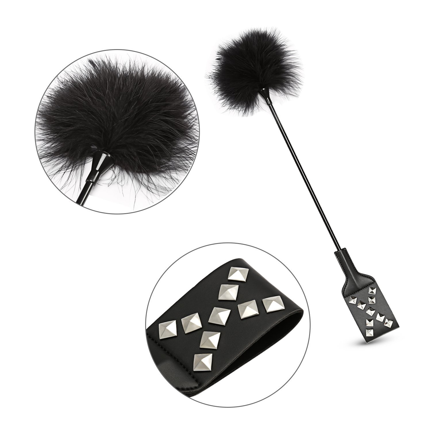 Greenpinecone® Deluxe Federkitzler Streichelfreund S&M Lederpeitsche mit Sexy Liebes Feder …