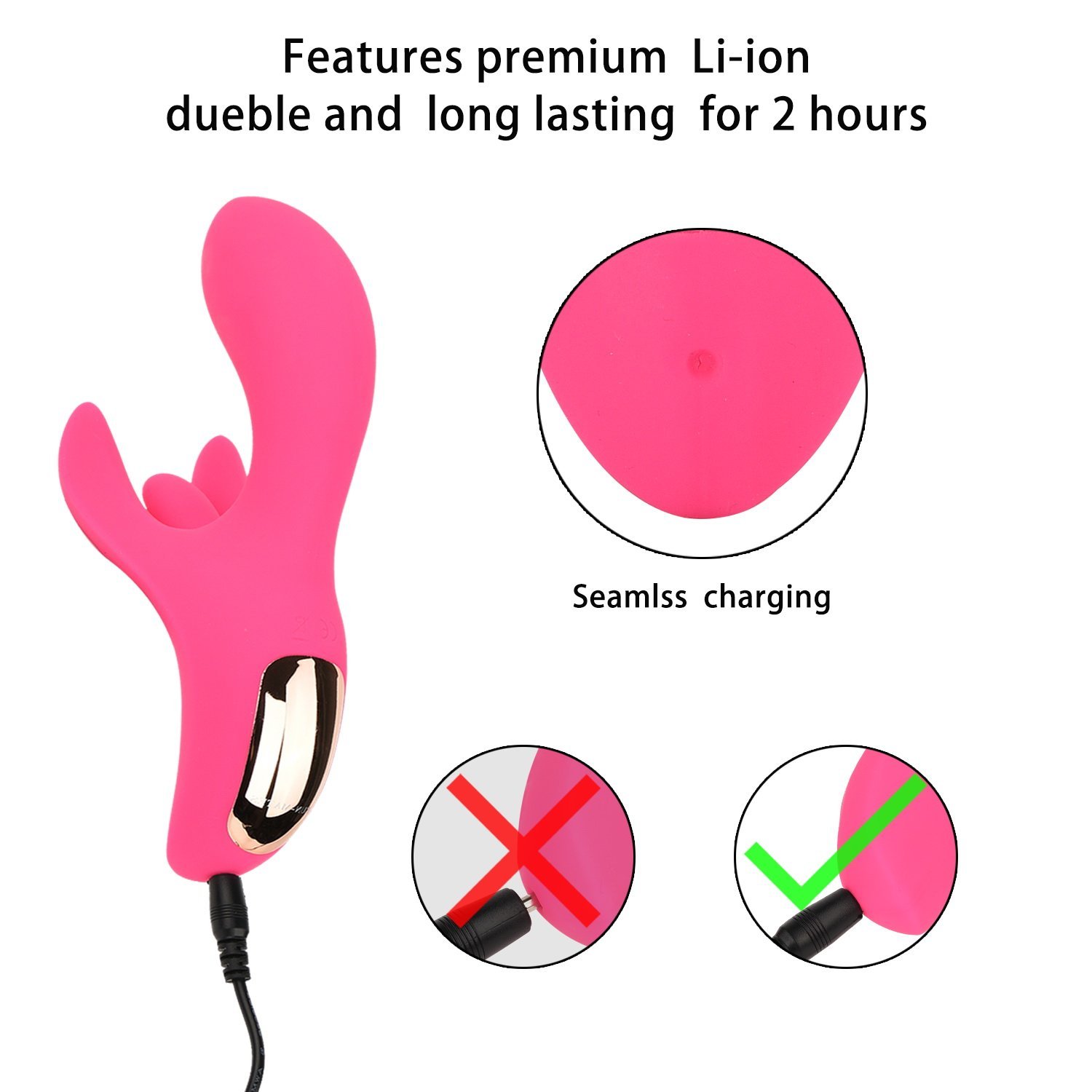 LEVETT® Deluxe Silikon G-Punkt Vibrator mit Klitorisstimulator und Schamlippen Stimulation