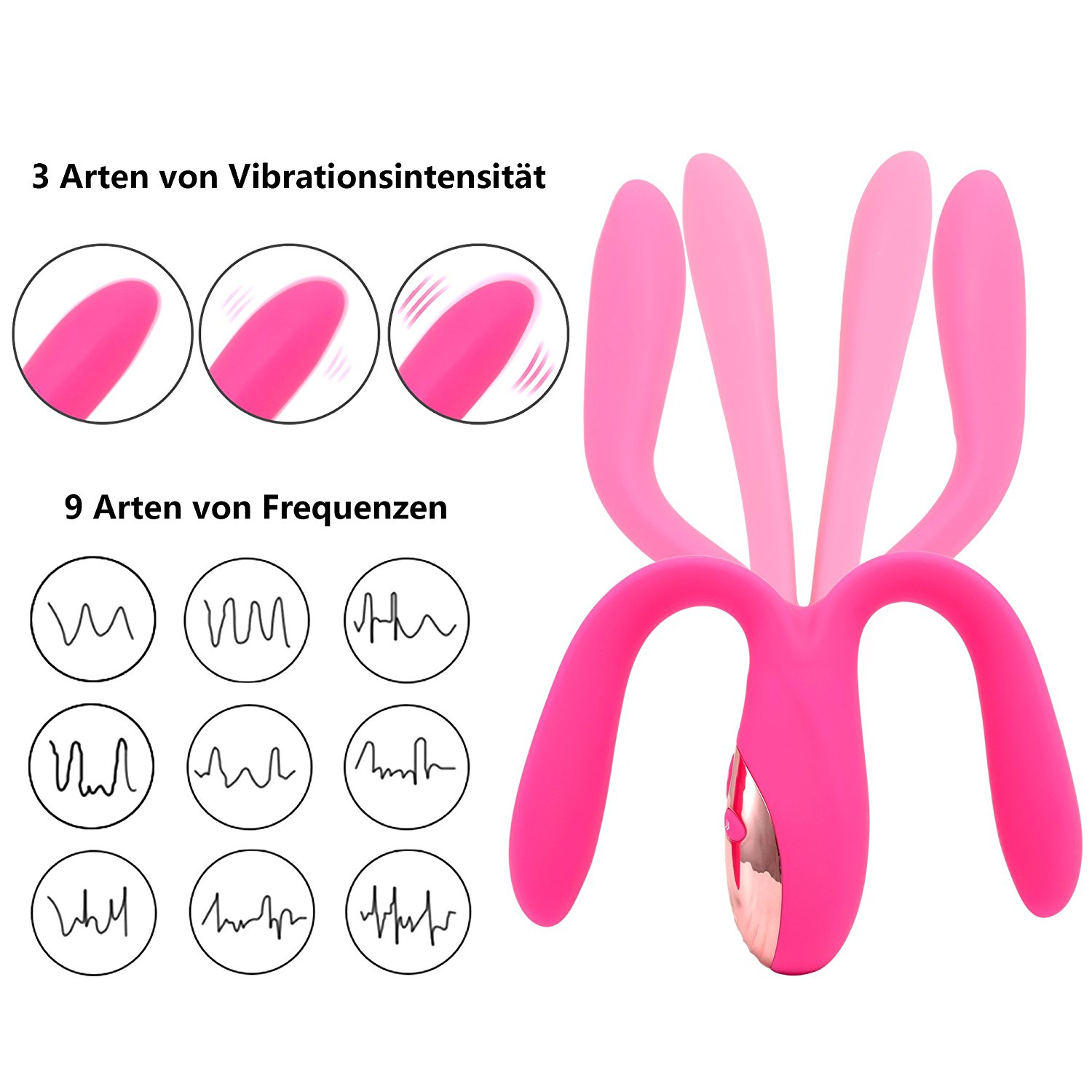 Super flexibler Hasenvibrator(Unterschiedliche Formen) mit 3 Vibrationsintensitäten