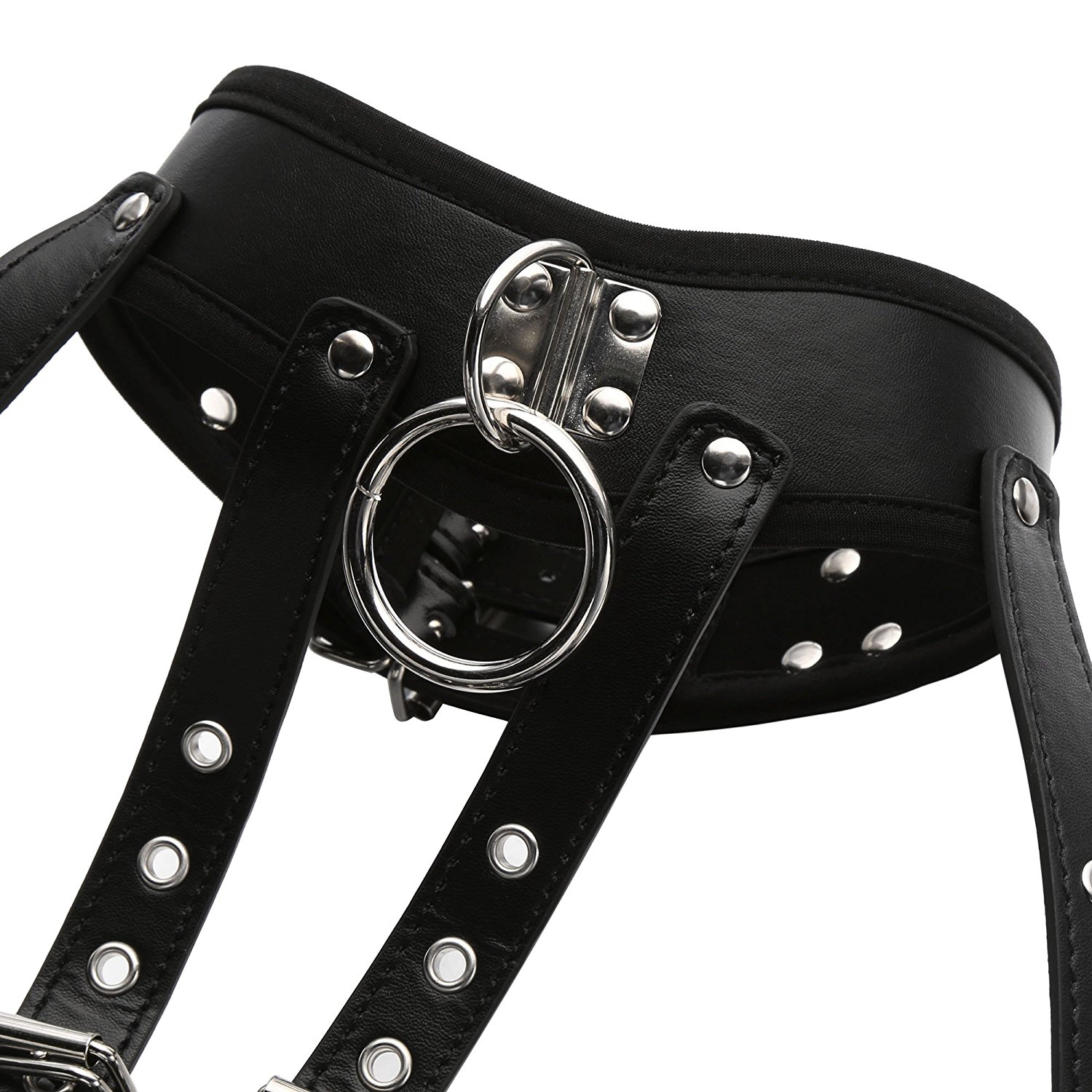 Greenpinecone Damen Harness Geschirr Kunstleder Body Unterbrust Korsett Halsband, Fetisch