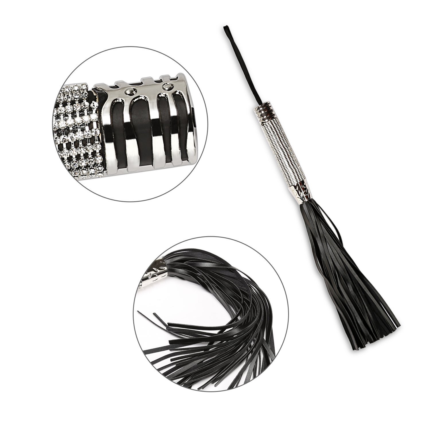 Greenpinecone® Deluxe S&M Lederpeitsche Mit Strasssteine Griff