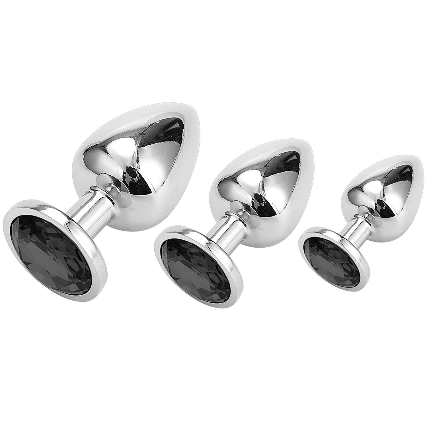 Greenpinecone Klein Medium Groß Metall Analplug Set Buttplug Anal Butt Plug mit Kristall Diamant