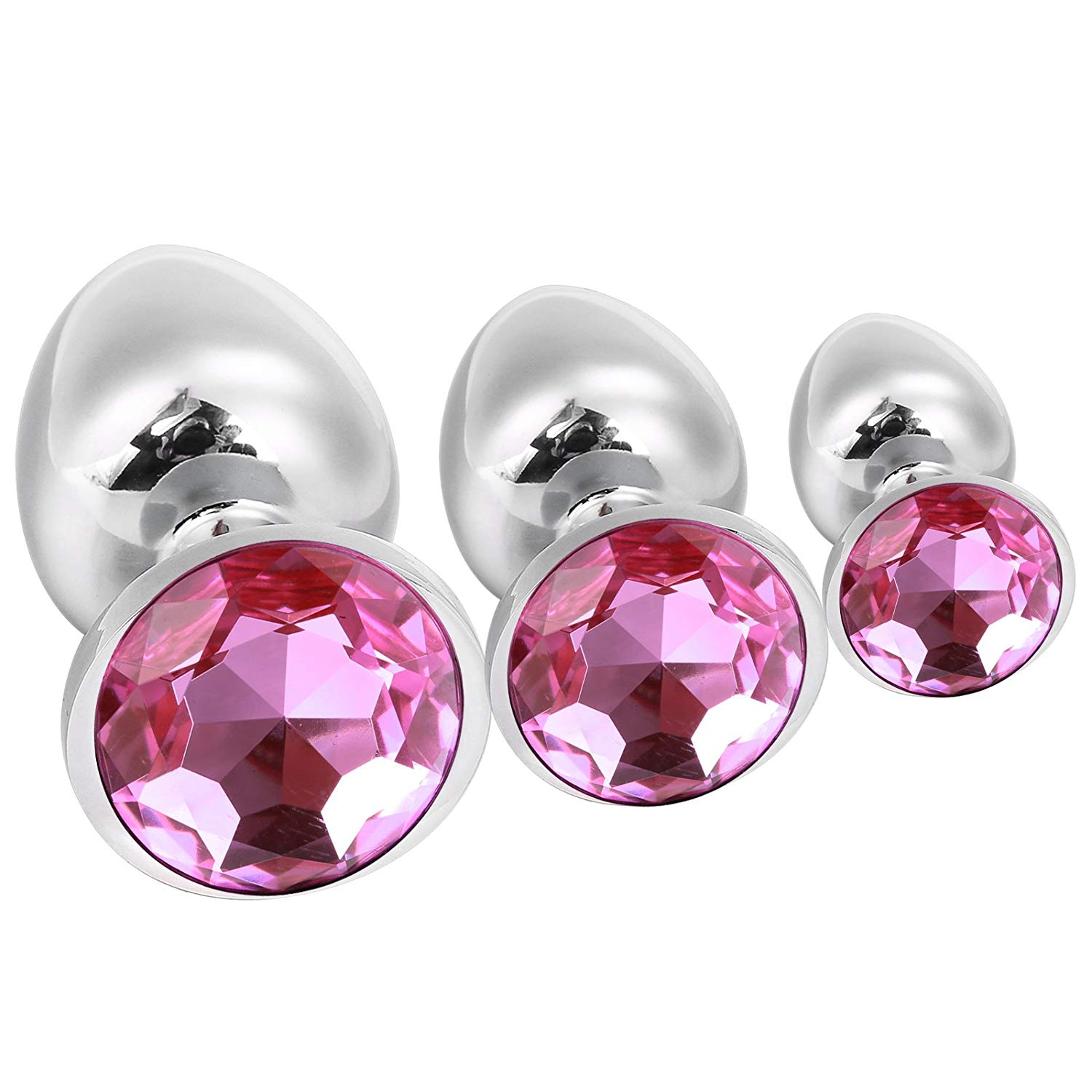 Greenpinecone Klein Medium Groß Metall Analplug Set Buttplug Anal Butt Plug mit Kristall Diamant