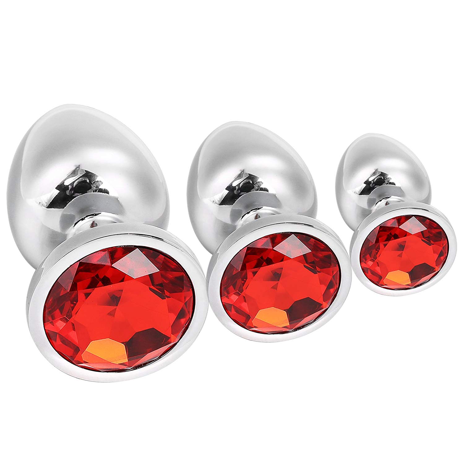 Greenpinecone Klein Medium Groß Metall Analplug Set Buttplug Anal Butt Plug mit Kristall Diamant