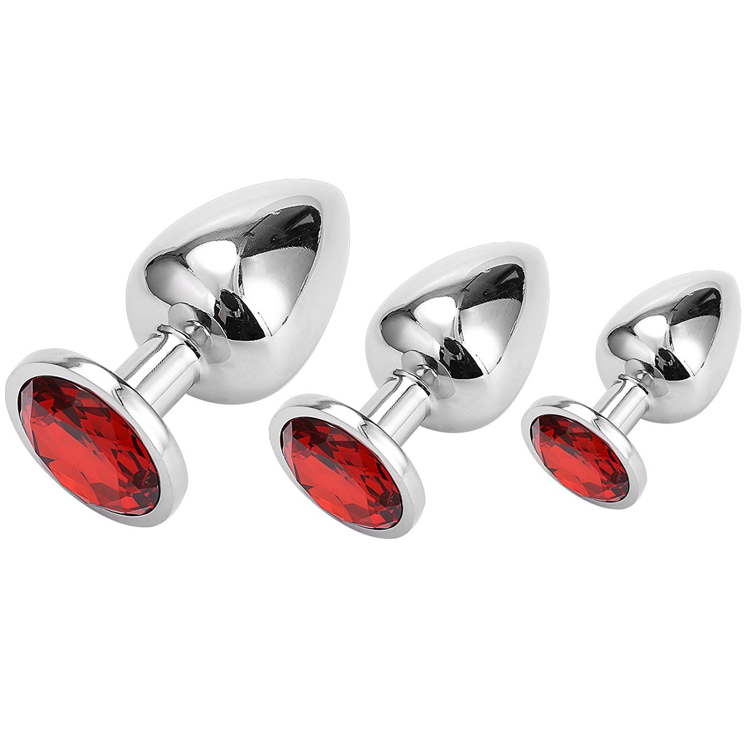 Greenpinecone Klein Medium Groß Metall Analplug Set Buttplug Anal Butt Plug mit Kristall Diamant