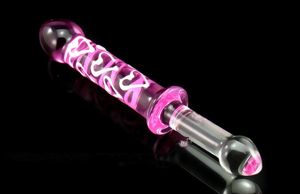 Greenpinecone® Deluxe heart shape Lange Glass Dildo Klar Kristall Glasdil  Plug Anal Plug