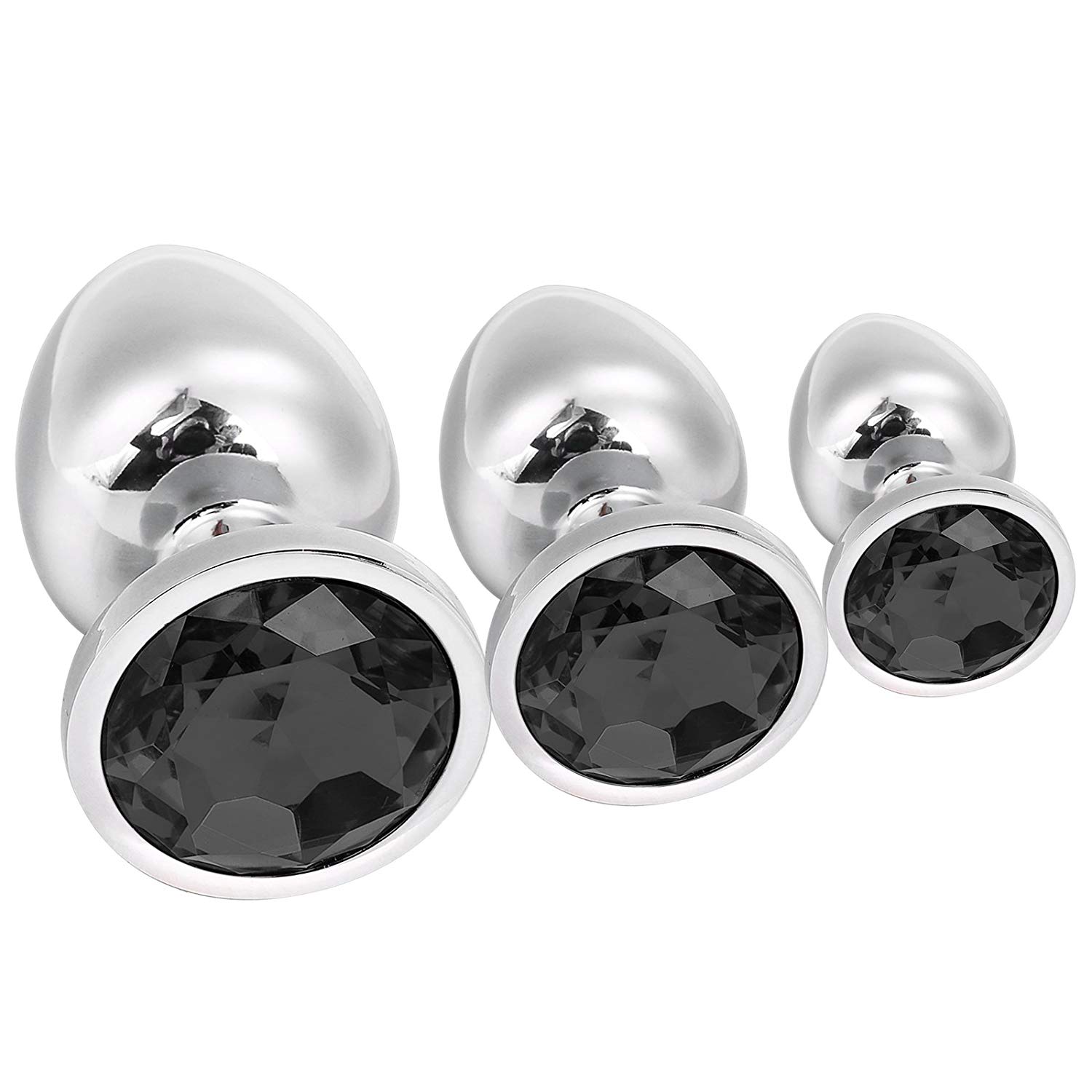 Greenpinecone Klein Medium Groß Metall Analplug Set Buttplug Anal Butt Plug mit Kristall Diamant