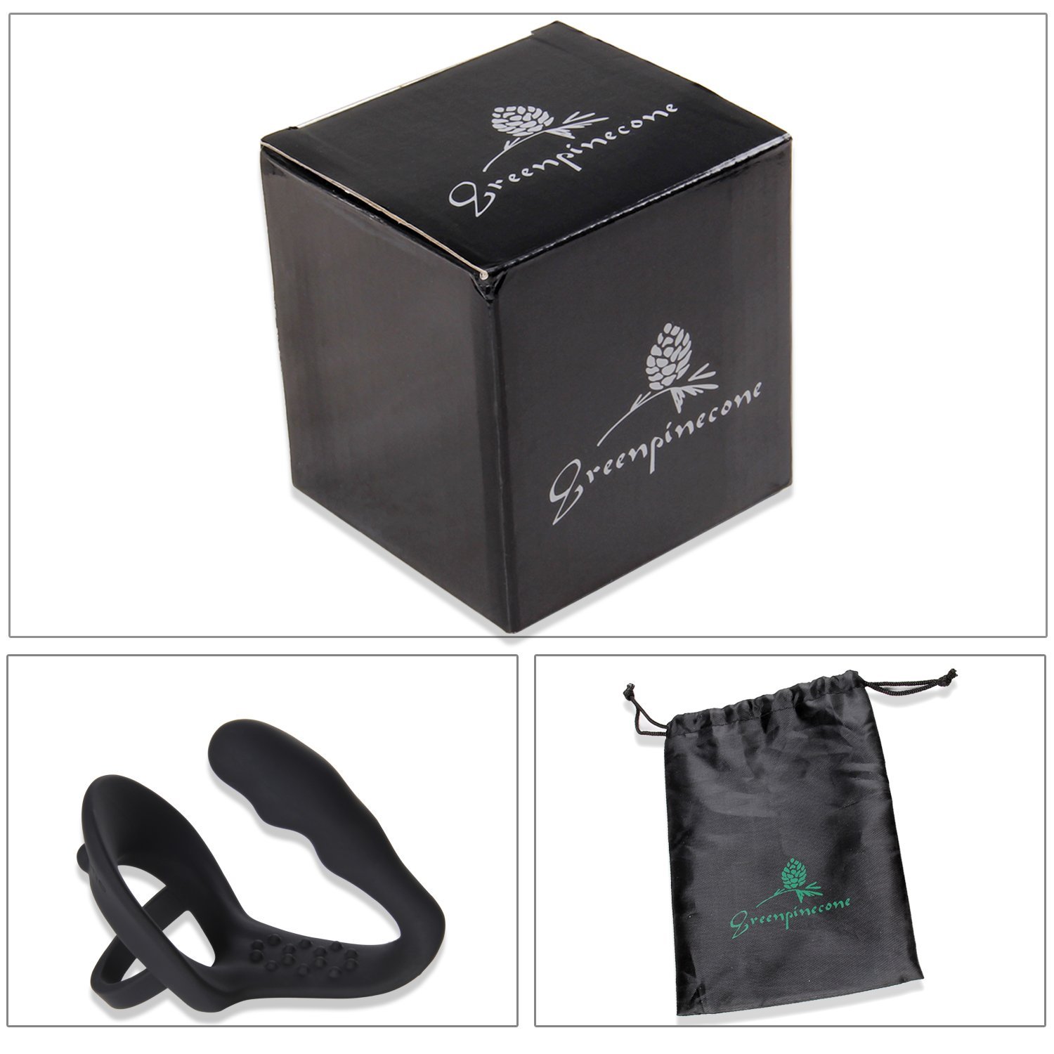 Deluxe Silikon Analplug mit Cockring / Penisring / Hodenring, Buttplug set mit perineum stimulation