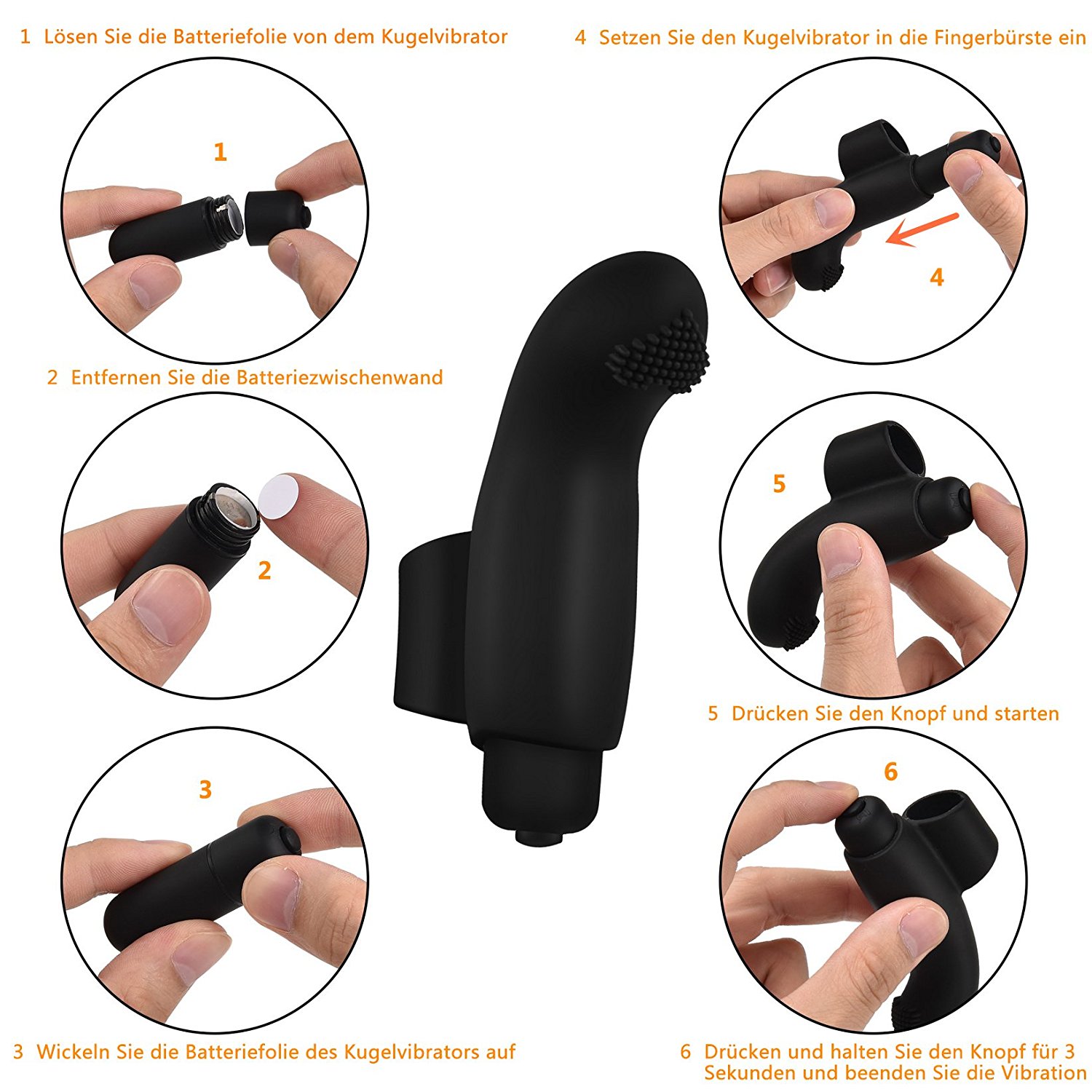 Greenpinecone 2 x Deluxe Echter G-Punkt Fingervibrator aus Silikon Klitoris Vibratoren mit 10