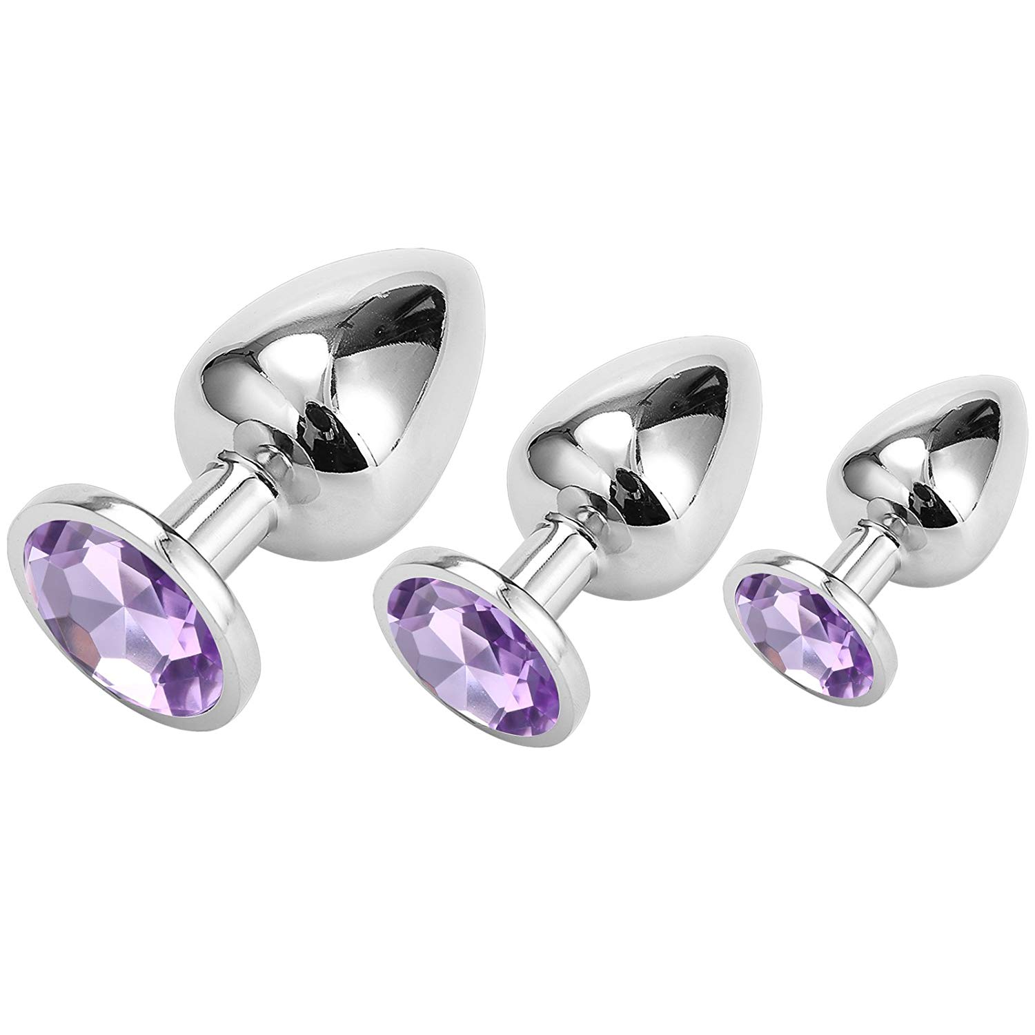 Greenpinecone Klein Medium Groß Metall Analplug Set Buttplug Anal Butt Plug mit Kristall Diamant