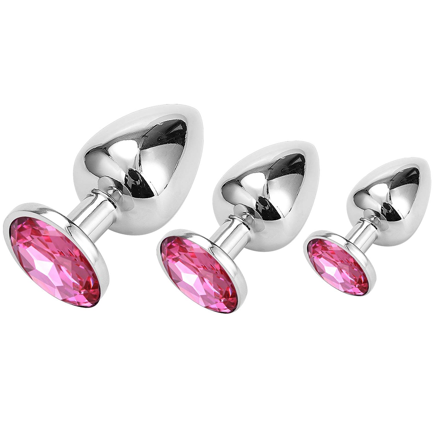 Greenpinecone Klein Medium Groß Metall Analplug Set Buttplug Anal Butt Plug mit Kristall Diamant