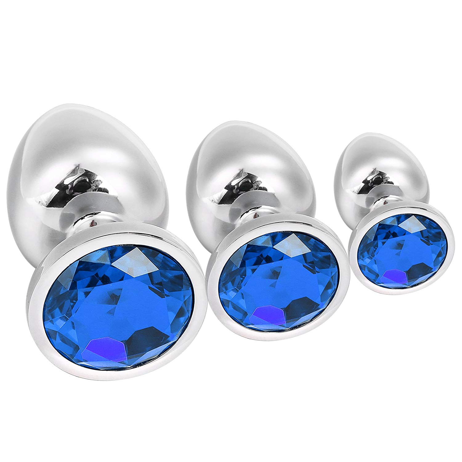 Greenpinecone Klein Medium Groß Metall Analplug Set Buttplug Anal Butt Plug mit Kristall Diamant